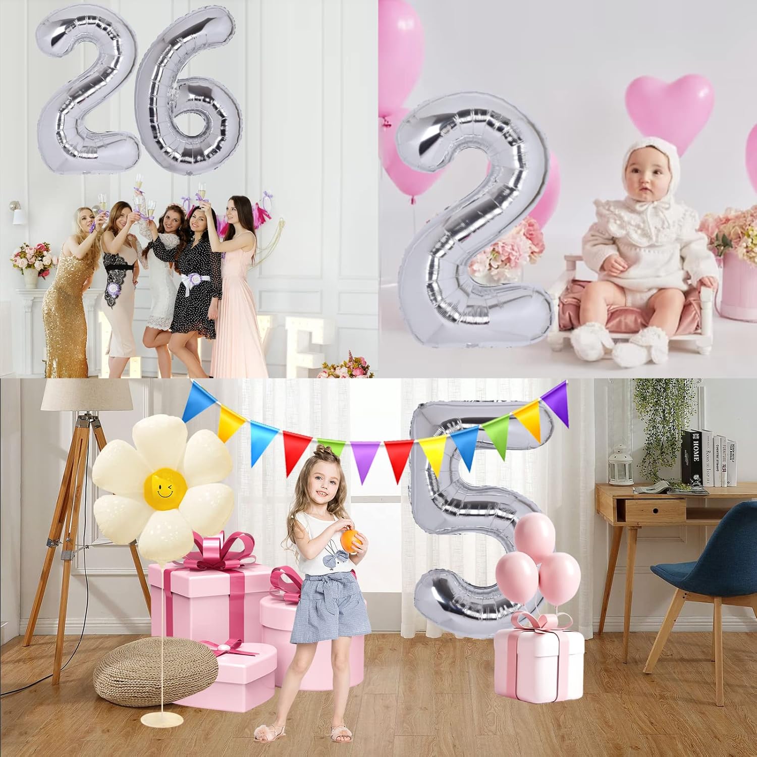 Globo plateado de 40 pulgadas con el número 9, tamaño extra grande, globos de helio de aluminio de Mylar 9 para fiestas de cumpleaños, decoraciones