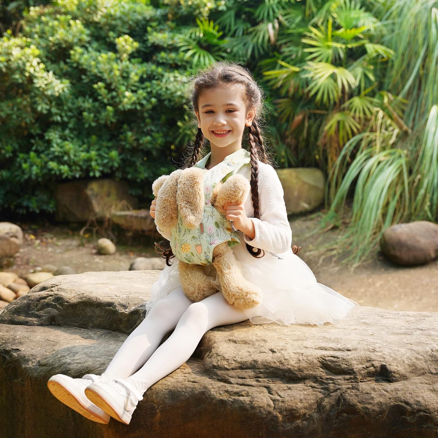 GAGAKU Portabebés de muñeca portador de muñeca accesorio de peluche con correas ajustables para niños – Verde (girasol)