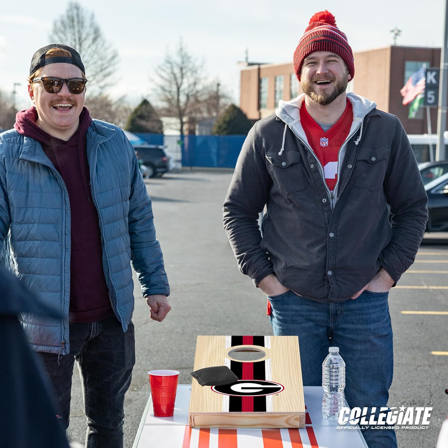 Juego de cornhole de madera maciza de 1 x 2 pies con impresión directa de gráficos de equipo HD, gran regalo para cualquier fanático de los