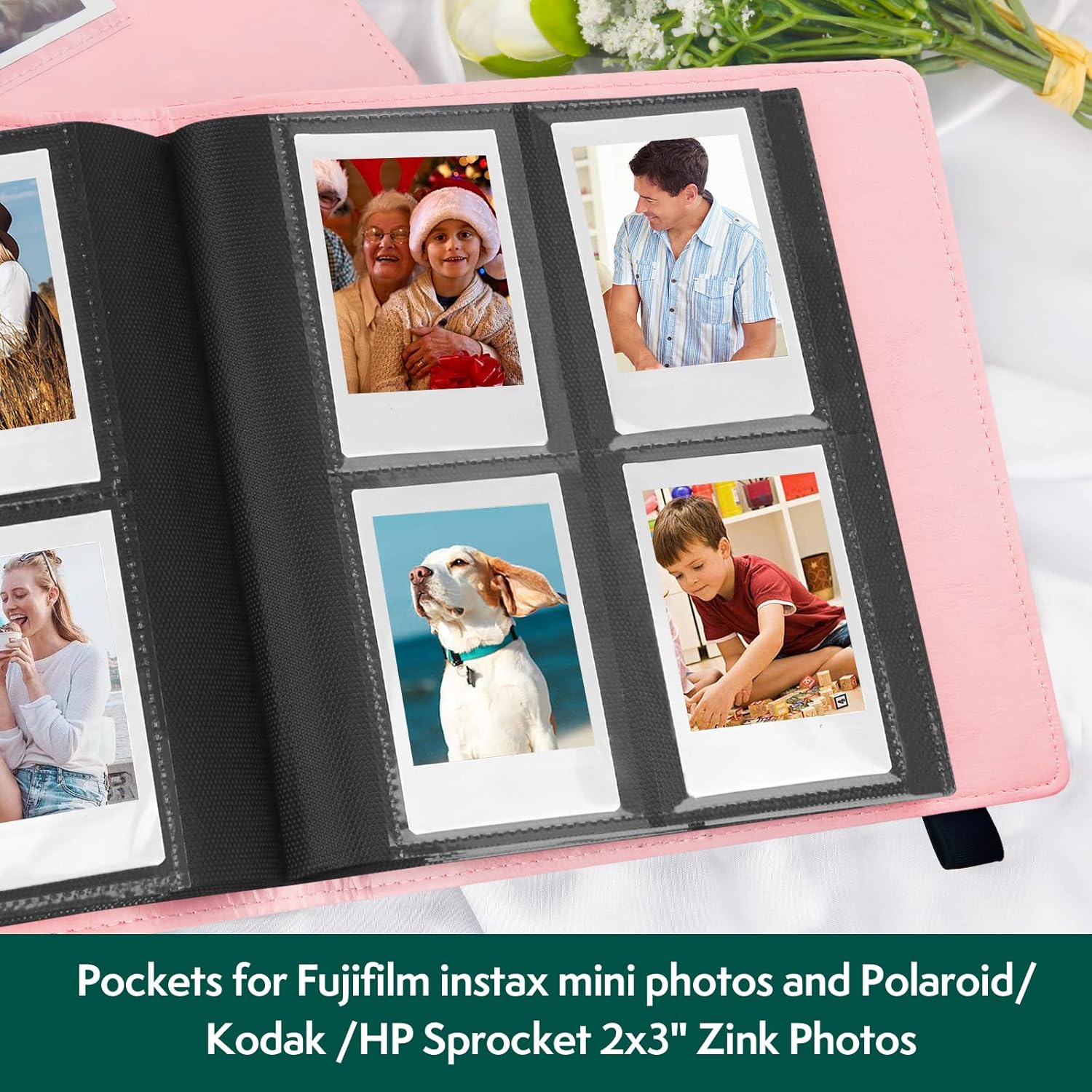 Álbum de fotos de 2 x 3 para cámara instantánea Fujifilm Instax Mini, 288 bolsillos, cubierta de piel, mini álbum de fotos para Fujifilm Instax Mini