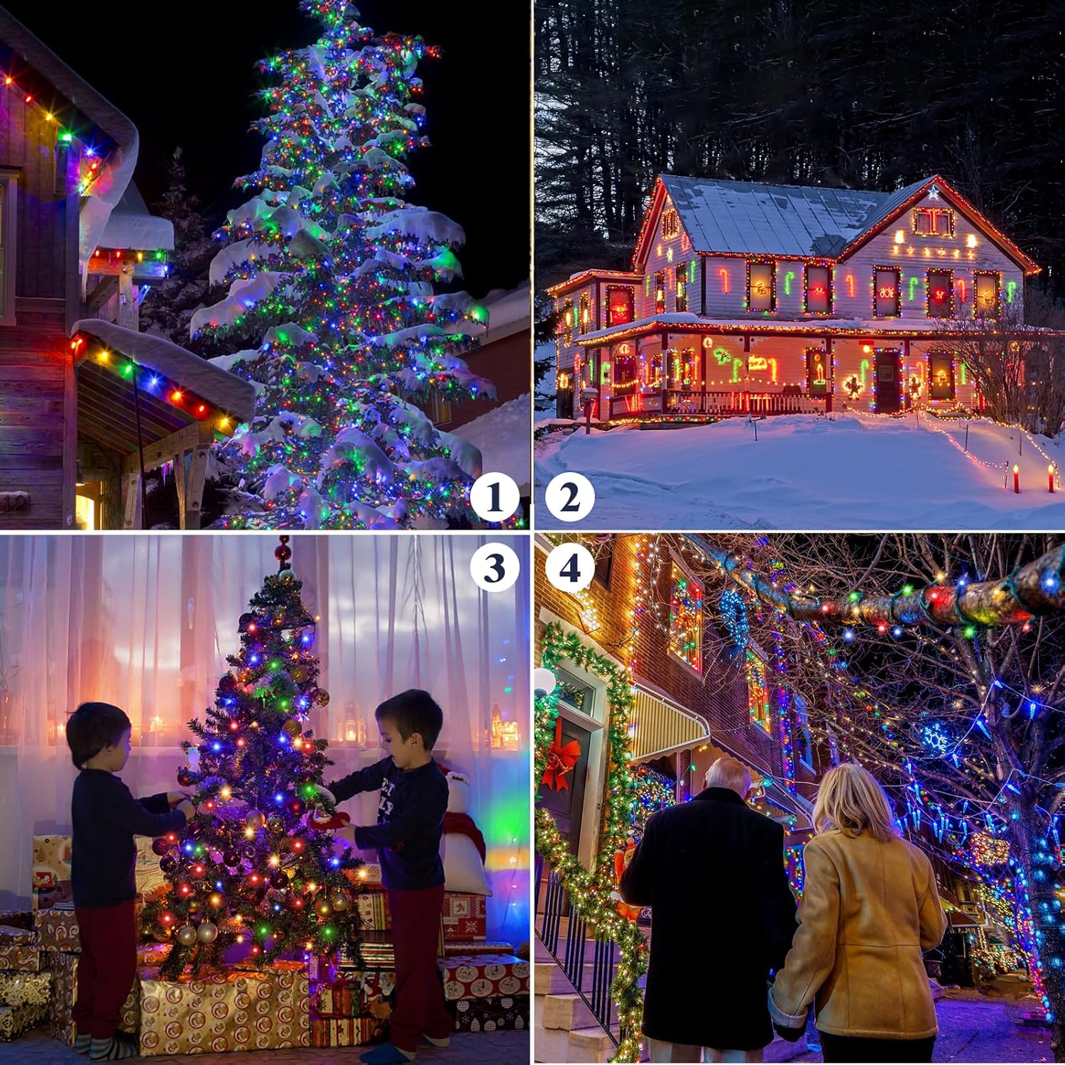 Guirnalda de luces de Navidad que cambian de color, 328 pies, 800 luces LED para árbol de Navidad para exteriores con 8 modos y temporizador,