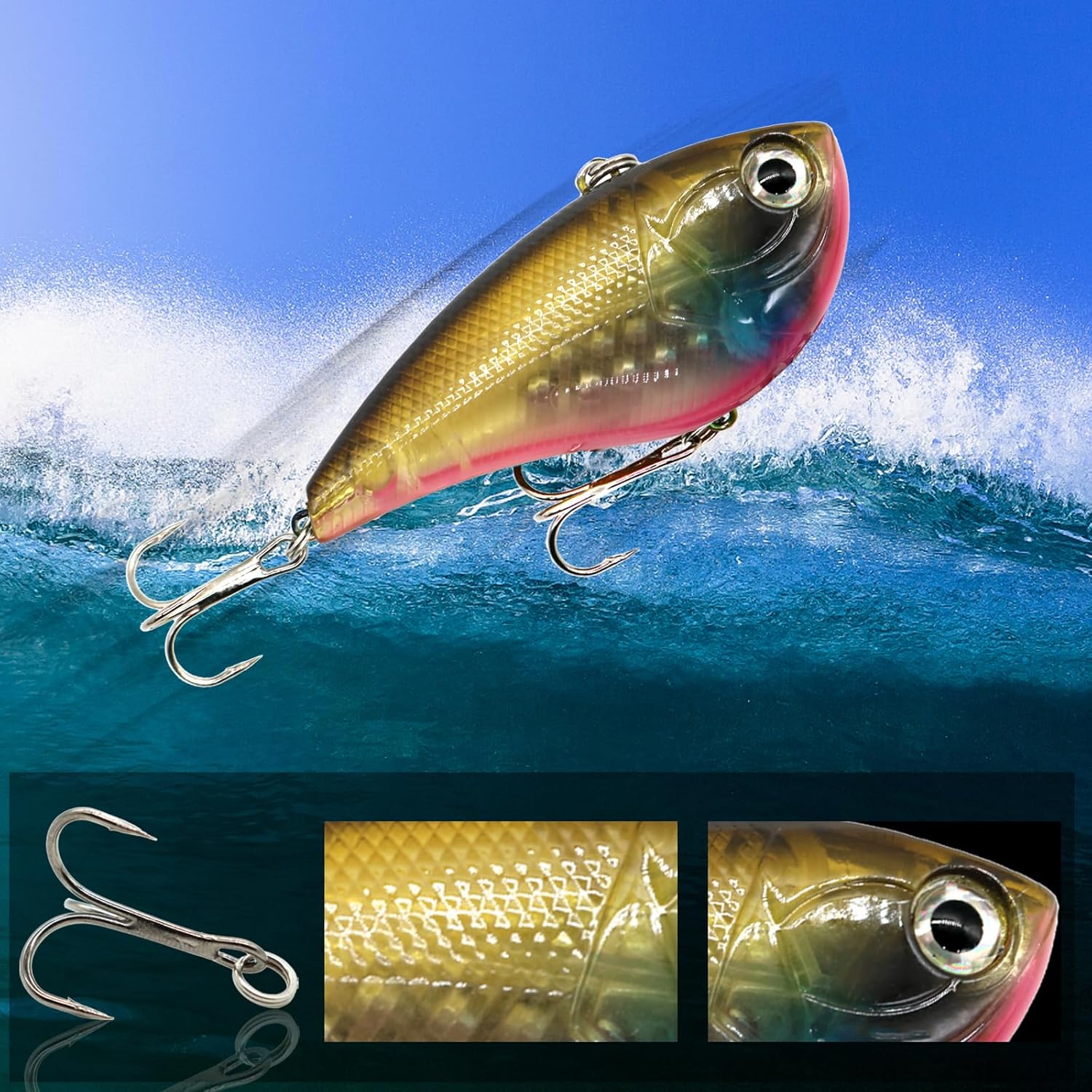 BUBBLE FISHING Fishing Lures Set Minnow Crankbaits Grasshopper Bait Multi-Stage Bait Multi-Size Hard Baits