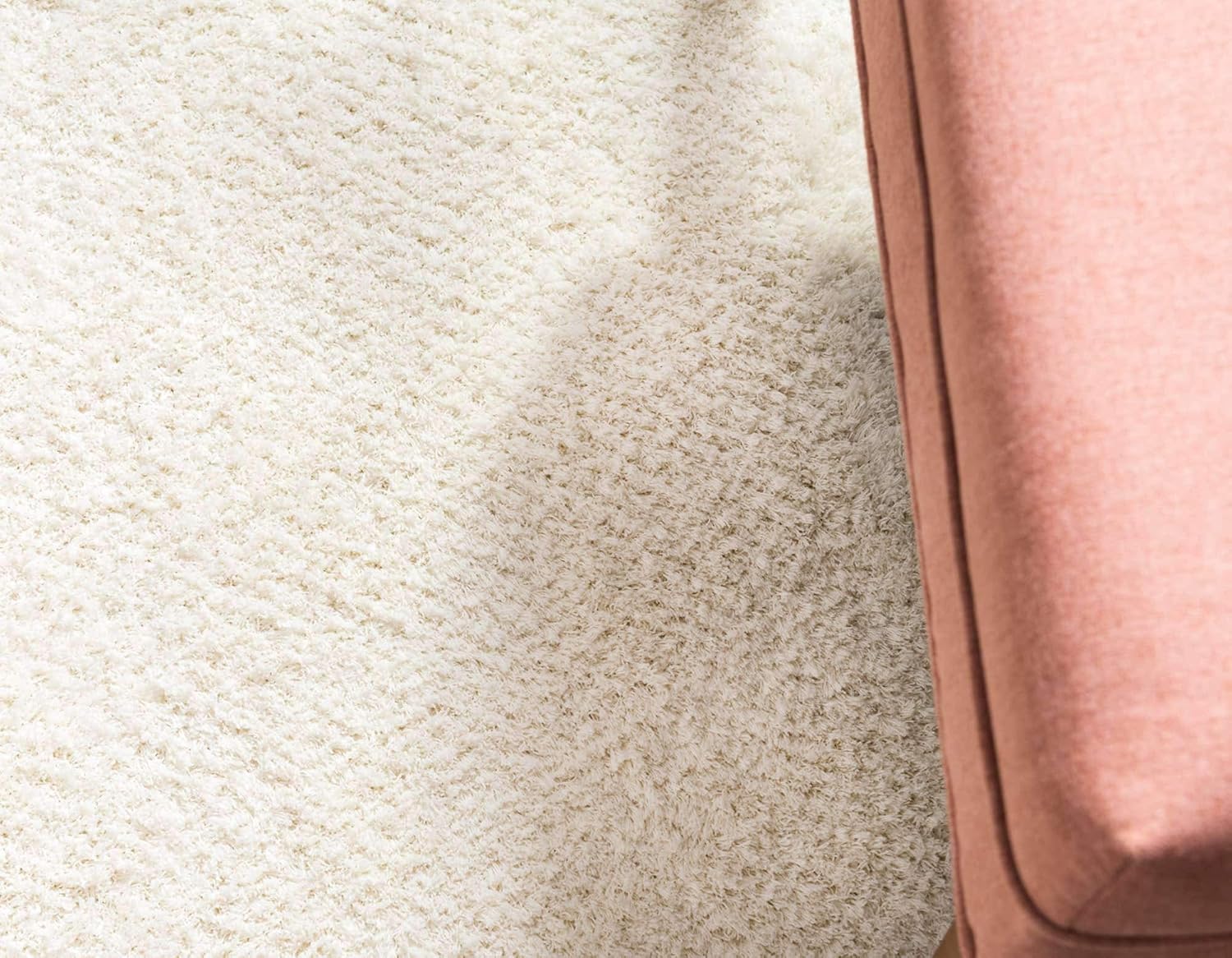 Unique Loom Studio Solid Shag Collection Urban – Alfombra moderna súper suave y de felpa, 4 x 6 pies, color blanco