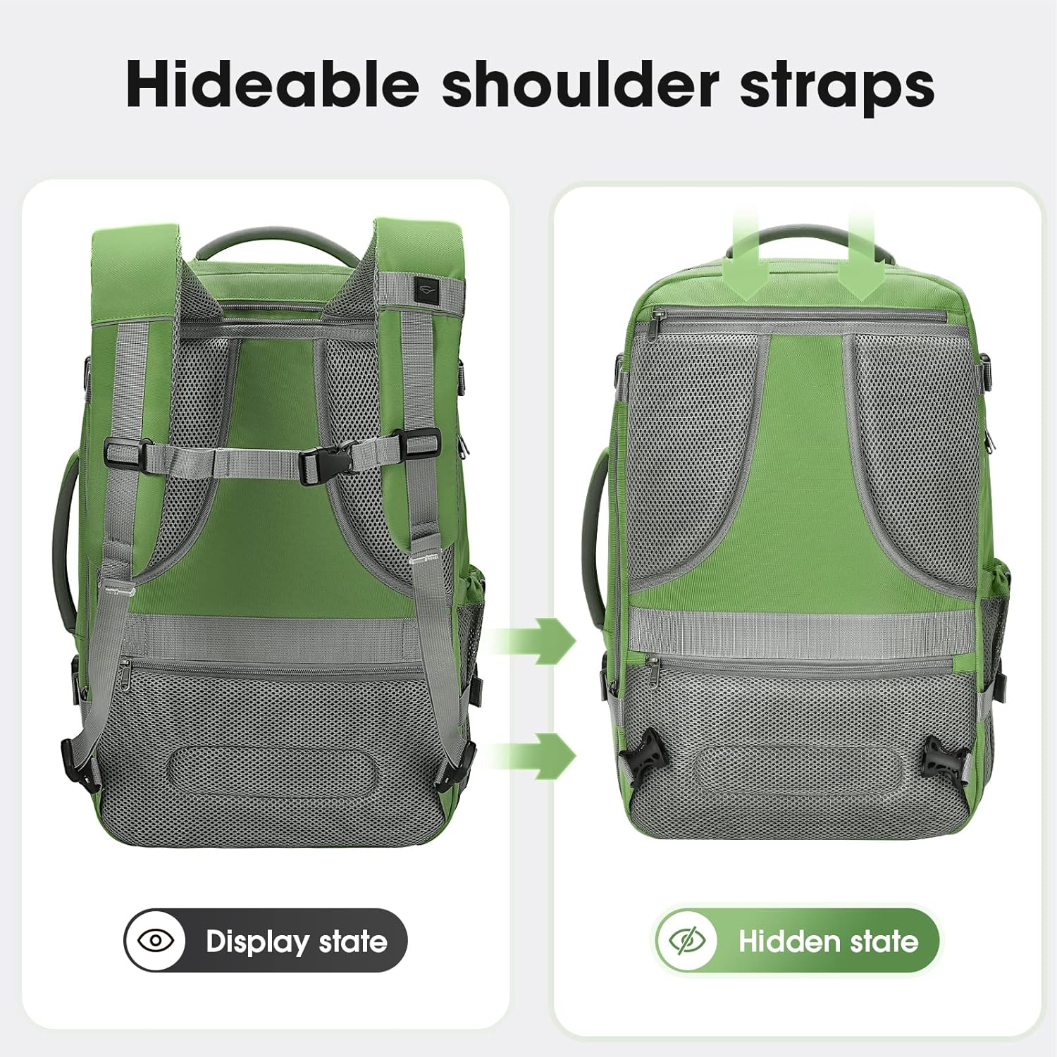 Maelstrom Mochila de equipaje impermeable con bolsa de zapatos oculta, forro polar verde con licencia oficial de star wars silent one crew., 40L,