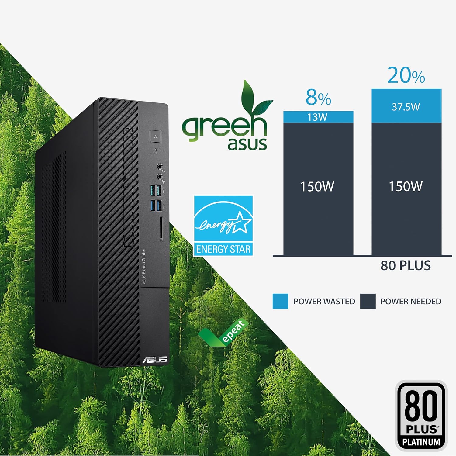 ASUS ExpertCenter D500SC – PC de escritorio con factor de forma pequeño, Intel Core i5-11400, 8 GB de RAM DDR4, 256 GB PCIe SSD, TPM, Windows 10