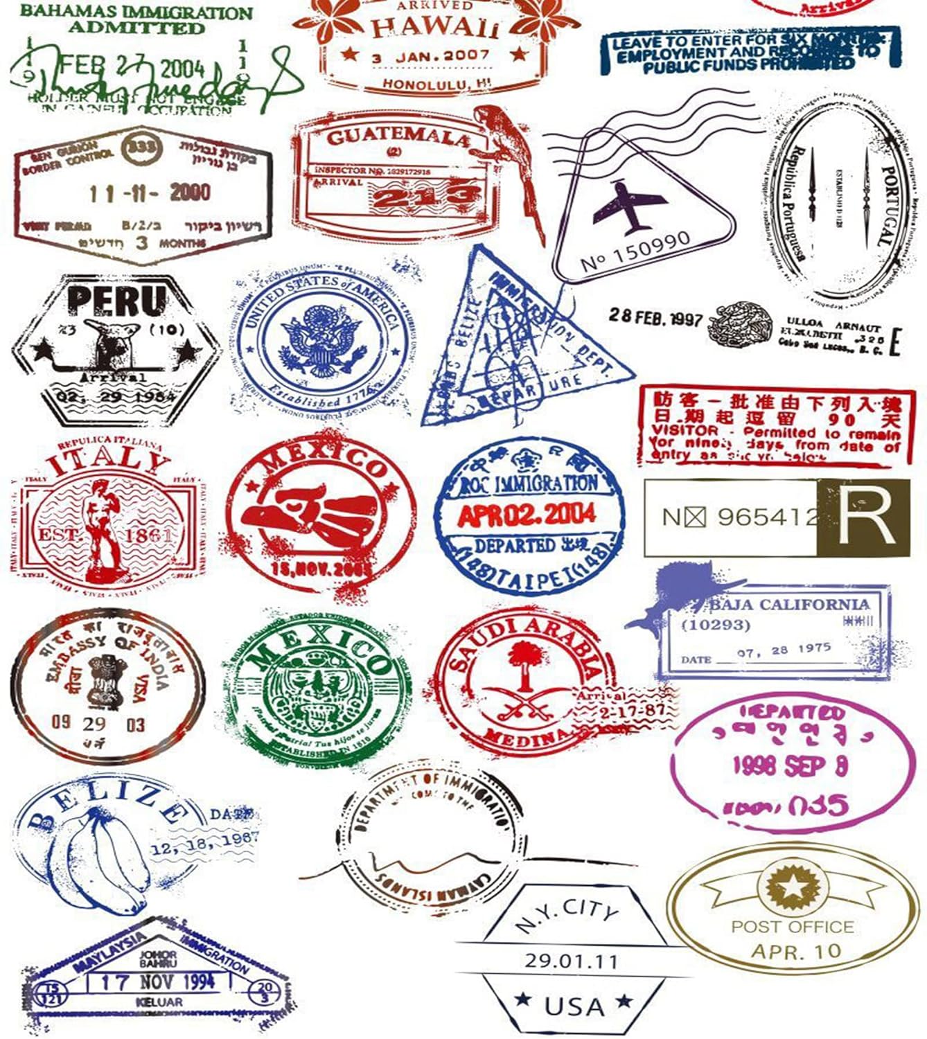 50 calcomanías con sello retro, calcomanías de viaje vintage, PVC, impermeables, transparentes, de vinilo, para equipaje, maletín de viaje, maleta,