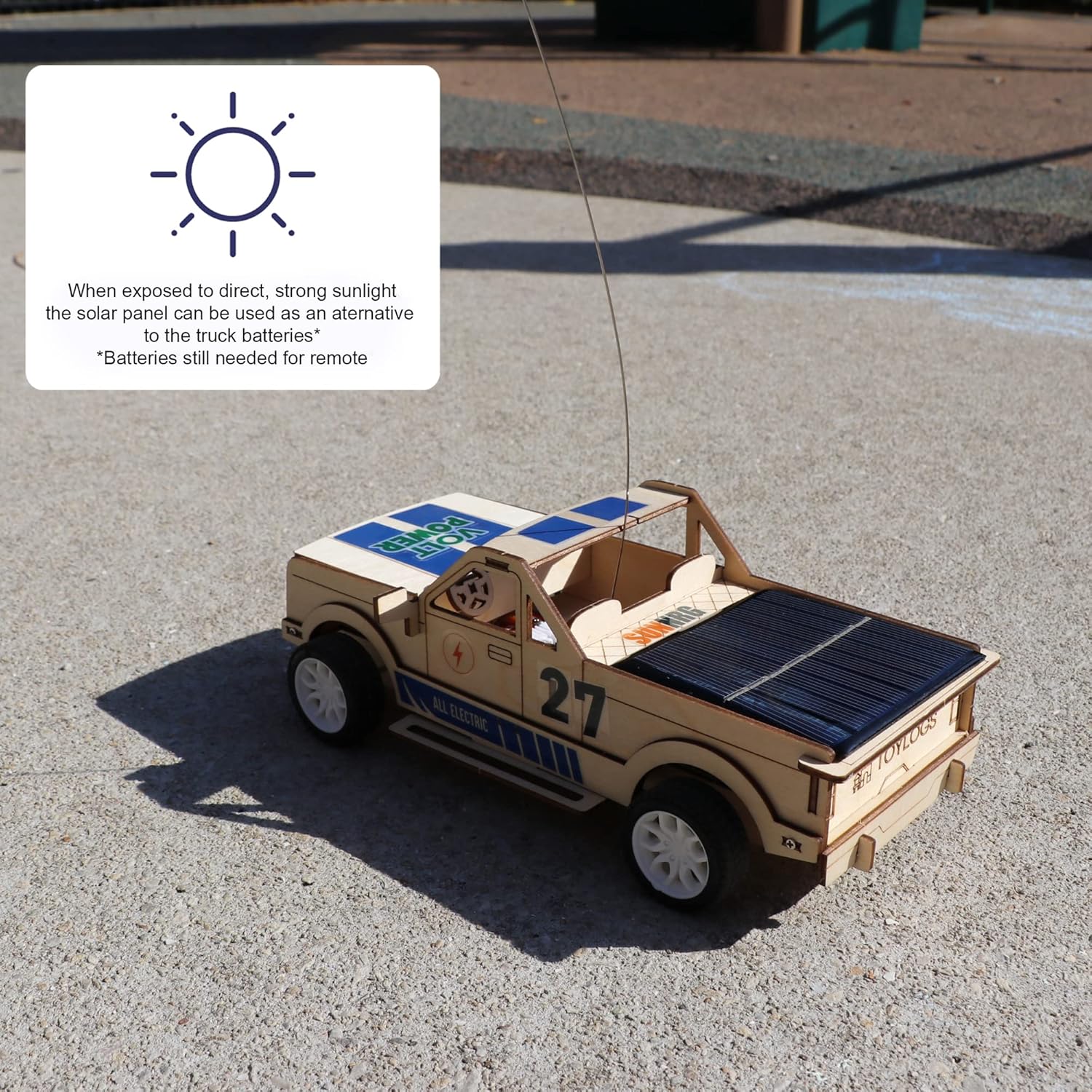 TOYLOGS Kit de modelo de coche de madera, juguete de rompecabezas 3D con control remoto, panel de energía solar, proyectos STEM para niños de 8 a 12