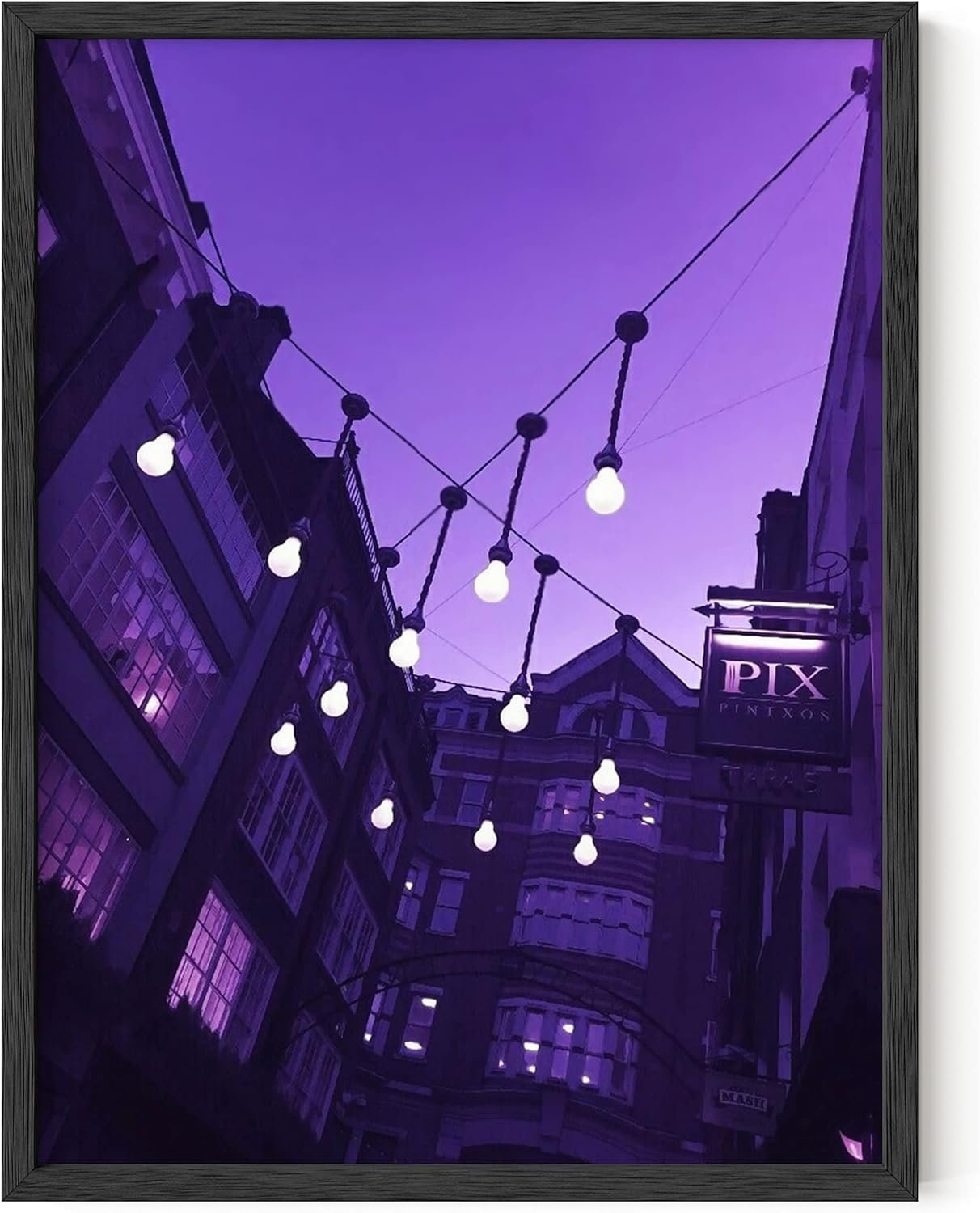 Haus and Hues Póster de neón negro y morado para decoración de pared, pósteres estéticos morados, pósteres para dormitorio, bonitos pósteres para