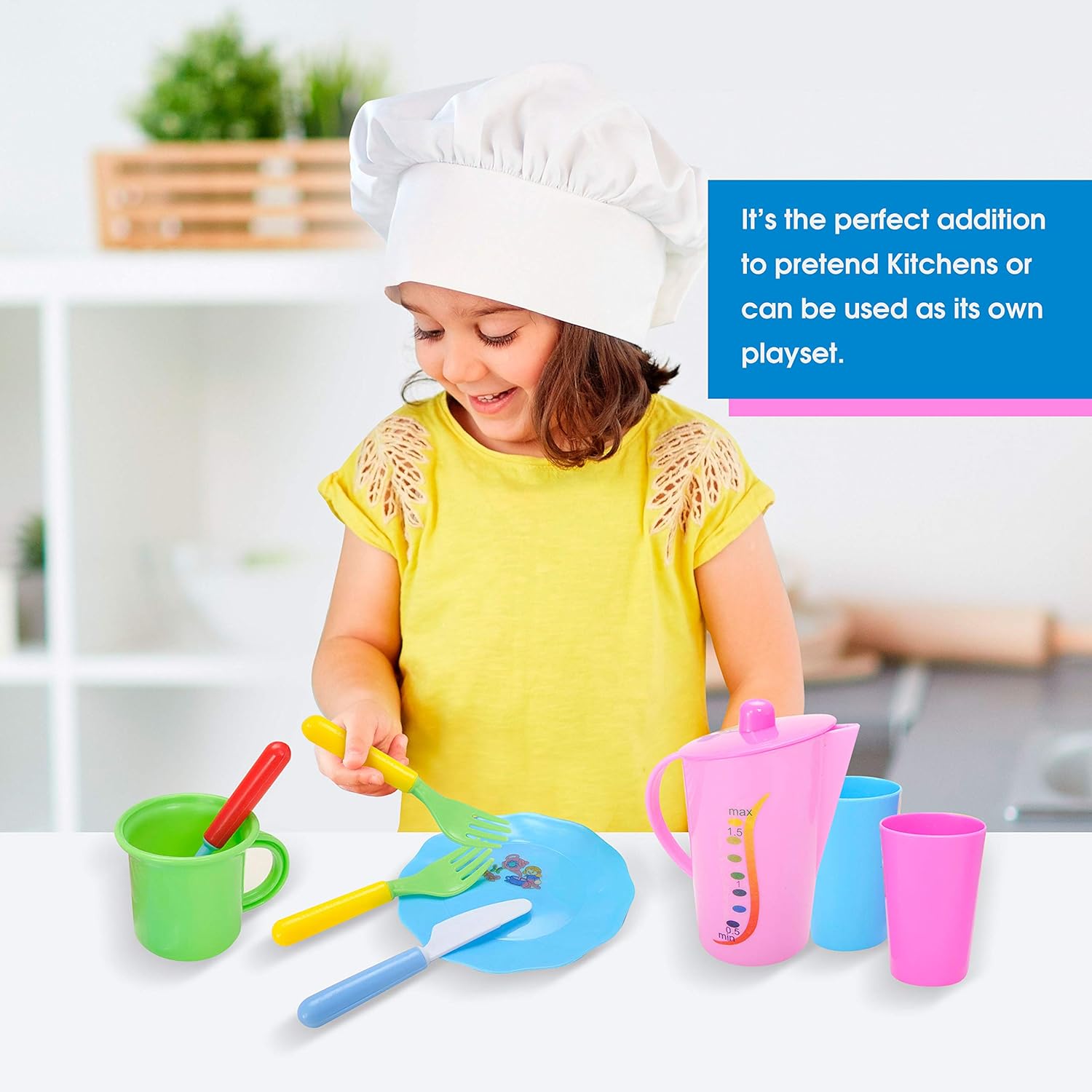 PowerTRC Juego de platos de cocina y té para lavar y secar para niños