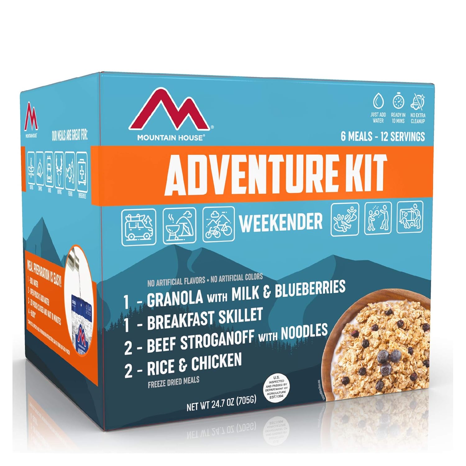 Mountain House Suministro de alimentos de emergencia de 3 días  Alimentos liofilizados de supervivencia y emergencia  Kit de 18 porciones y de fin