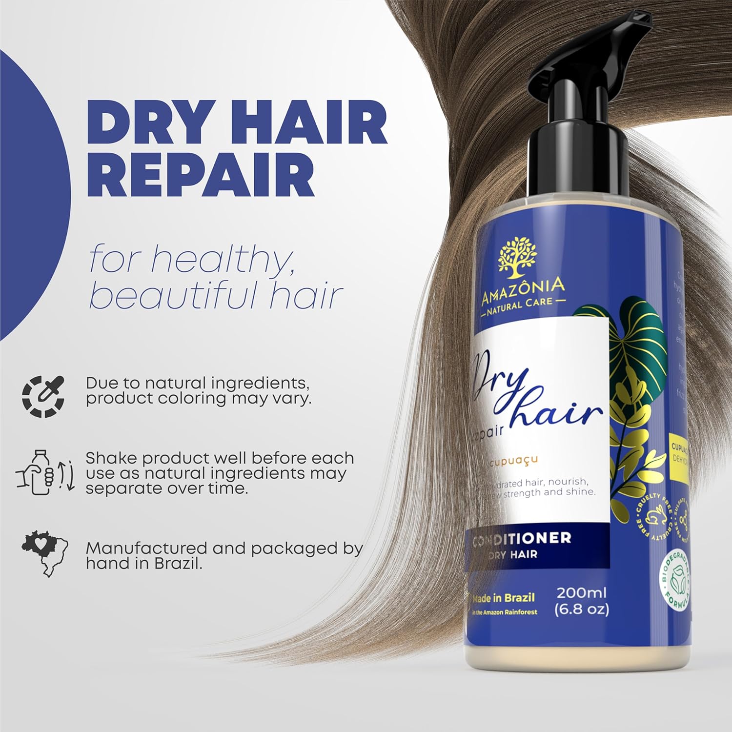 All Natural – Acondicionador de reparación de cabello  Acondicionador profundo para cabello seco dañado  Acondicionador para cabello seco dañado