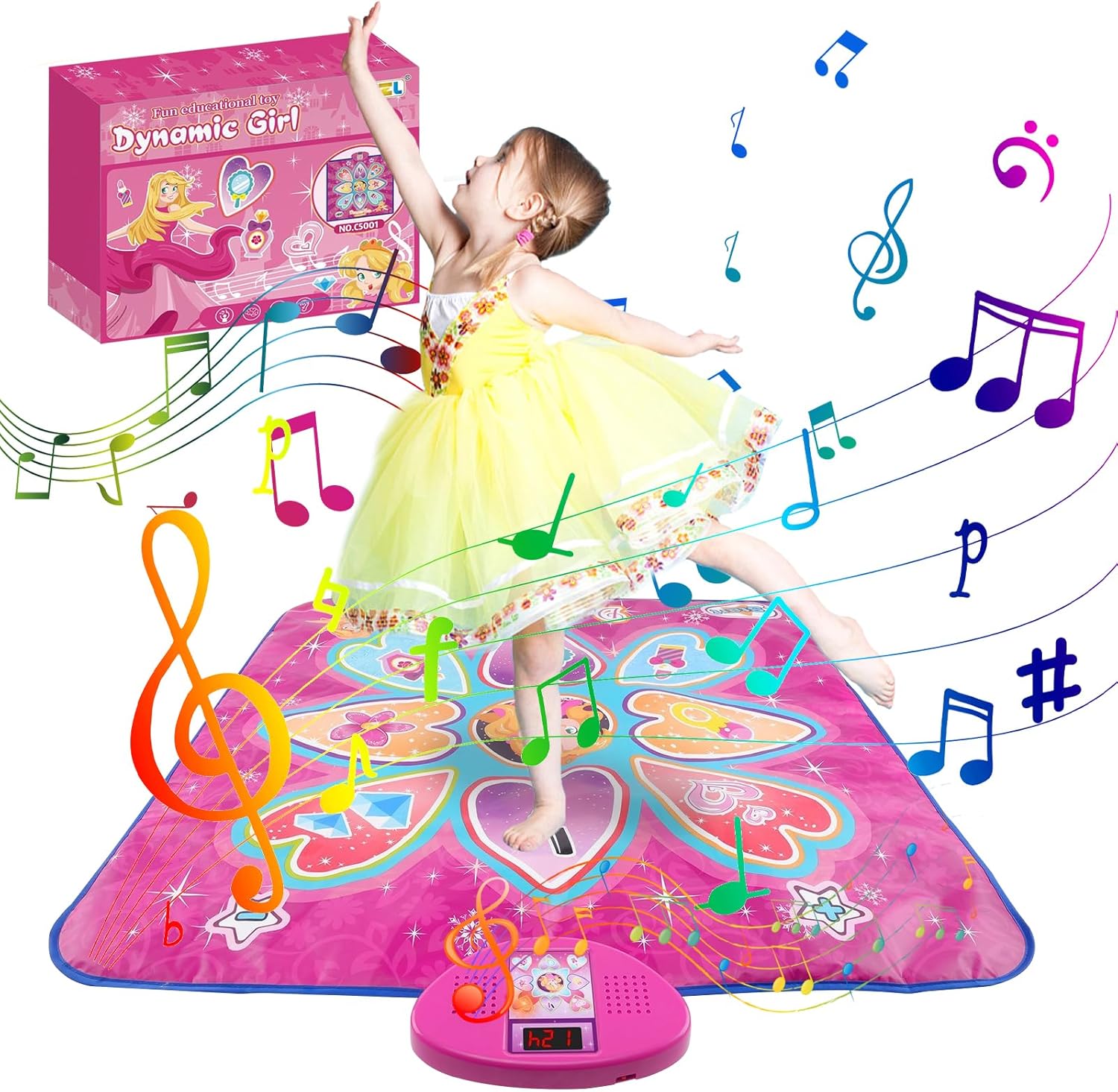 Tapete de baile, tapete electrónico de baile, juguetes de baile para niños con 7 modos de juego, regalos de cumpleaños de Navidad con luces LED para
