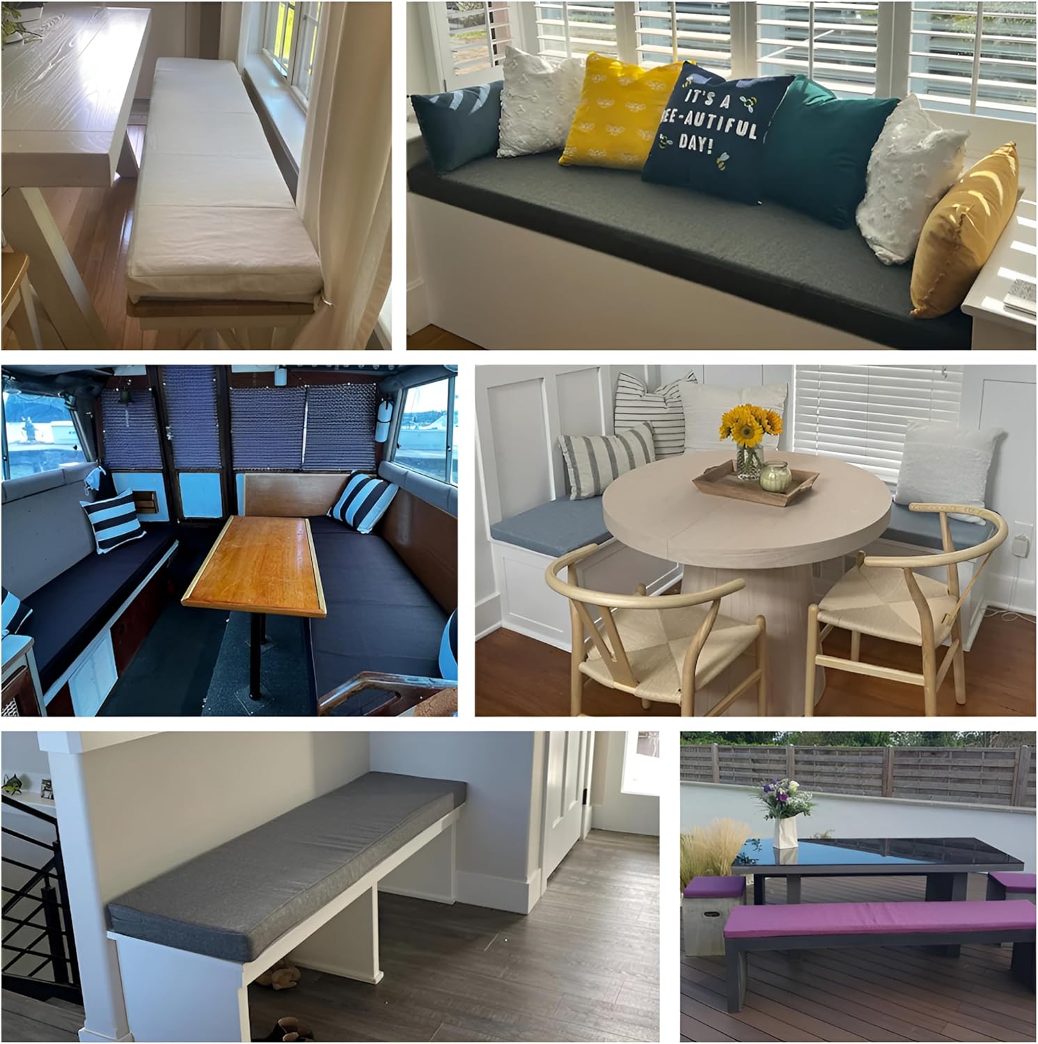Cojín de banco de tamaño personalizado, cojines impermeables para muebles de patio, cojines personalizados para interiores y exteriores, para