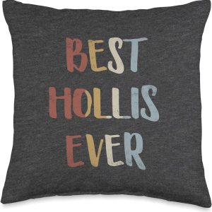 Custom Hollis Gifts & Designs for Boys Best Hollis Ever – Almohada retro con nombre, color gris jaspeado oscuro, 16.0 x 16.0in, multicolor Custom Hollis Gifts & Designs for Boys Best Hollis Ever – Almohada retro con nombre, color gris jaspeado oscuro, 16.0 x 16.0in, multicolor