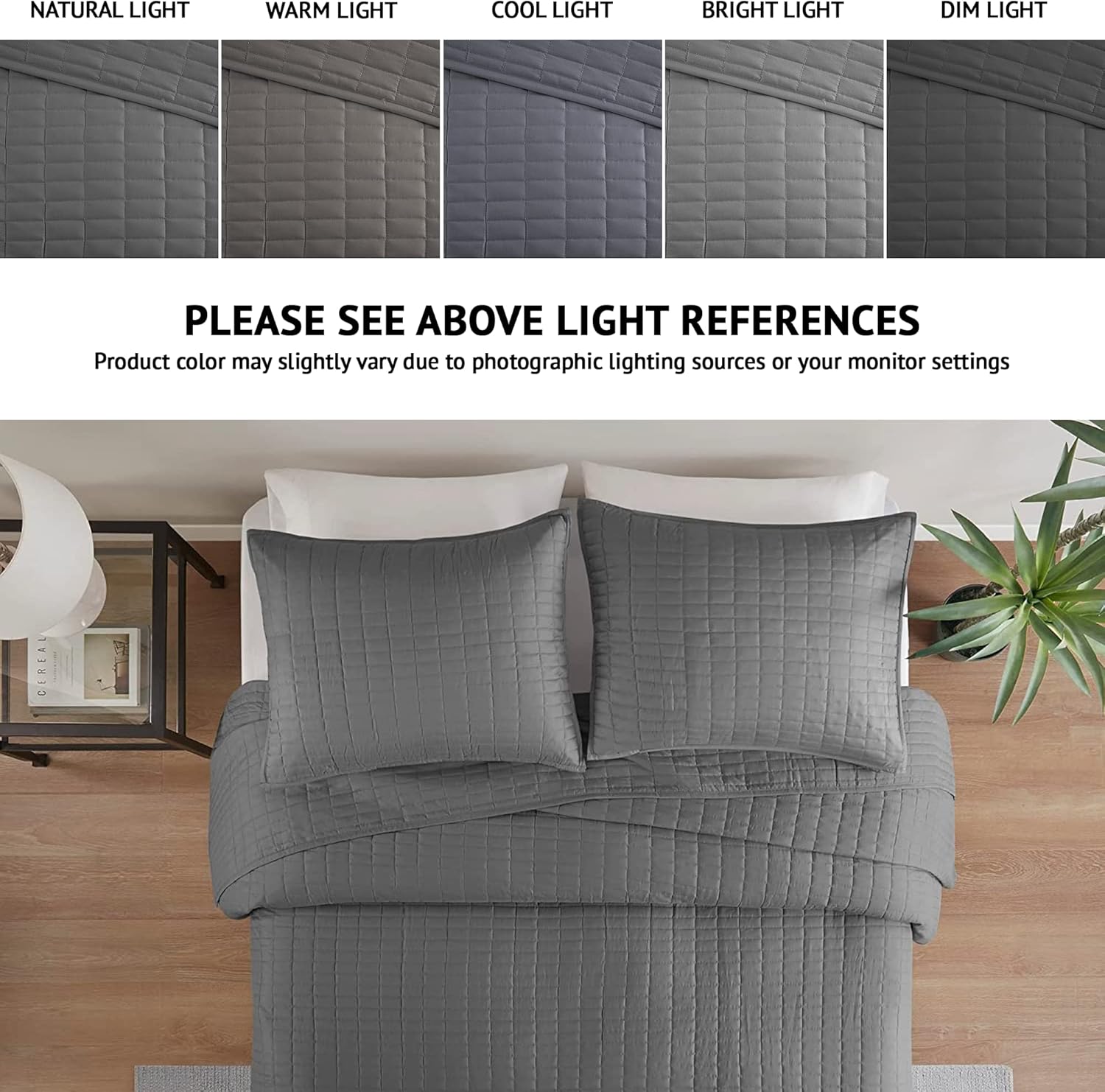 Comfort Spaces – Colcha tamaño King para todas las estaciones, con diseño de costuras doble cara, manta de verano suave a juego con fundas de