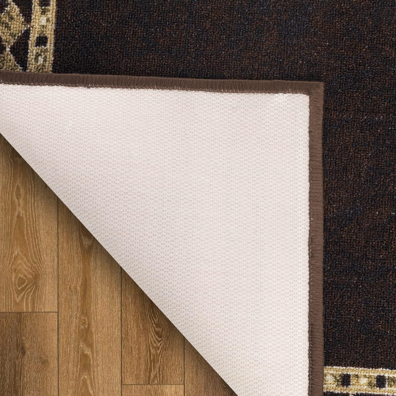 Antep Rugs Alfombras modernas con bordes de 2 x 7 pies antideslizantes (antideslizante) de perfil bajo con parte trasera de goma para interiores