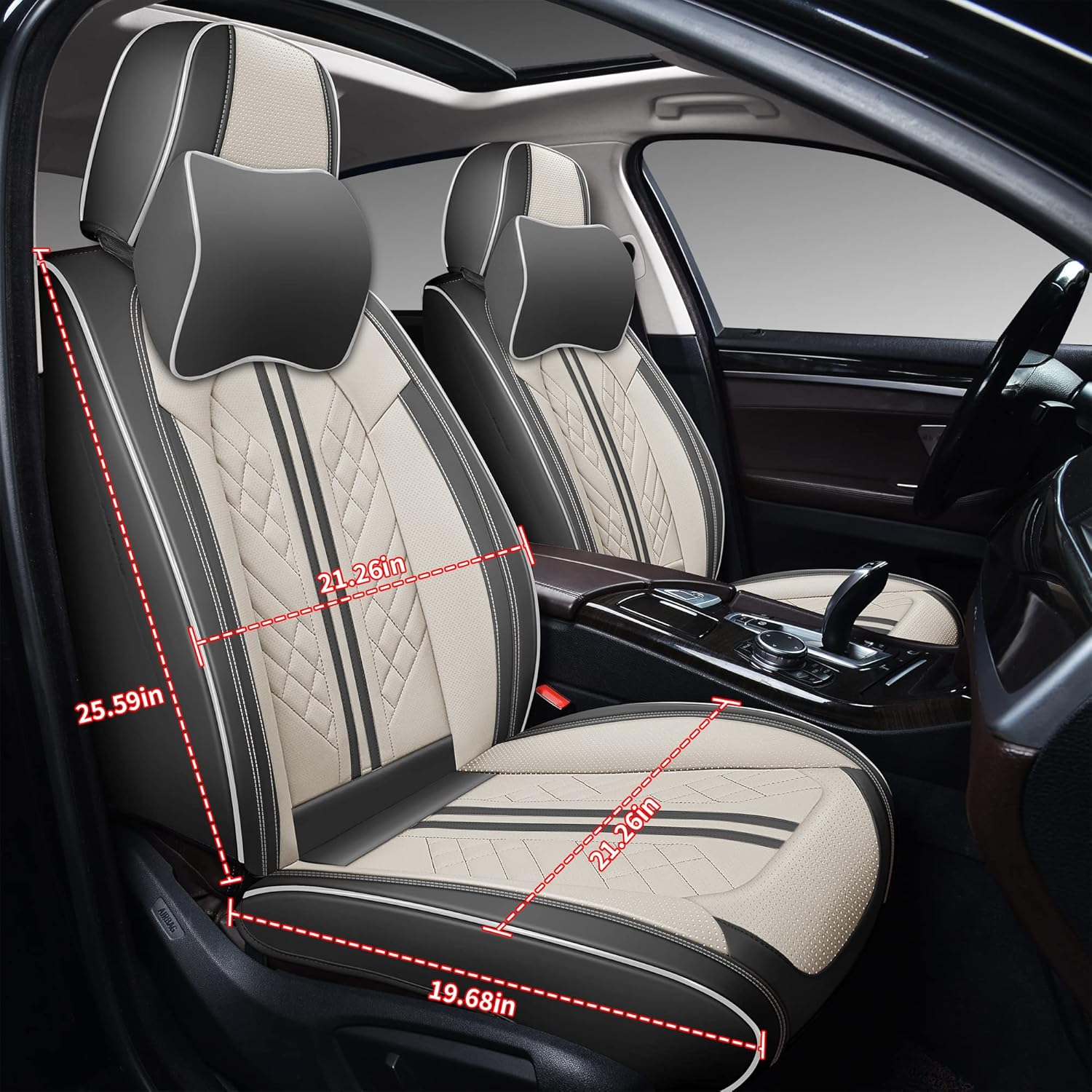Funda de asiento de automóvil de cobertura completa de piel sintética de lujo, antideslizante, universal, se adapta a sedanes, SUV, camioneta con