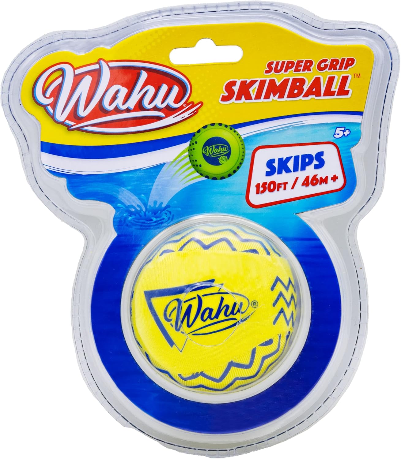 WAHU Super Grip – Juguete de piscina 100% impermeable, pelota de salto de agua para piscina y playa, salta más de 150 pies en el agua, amarillo