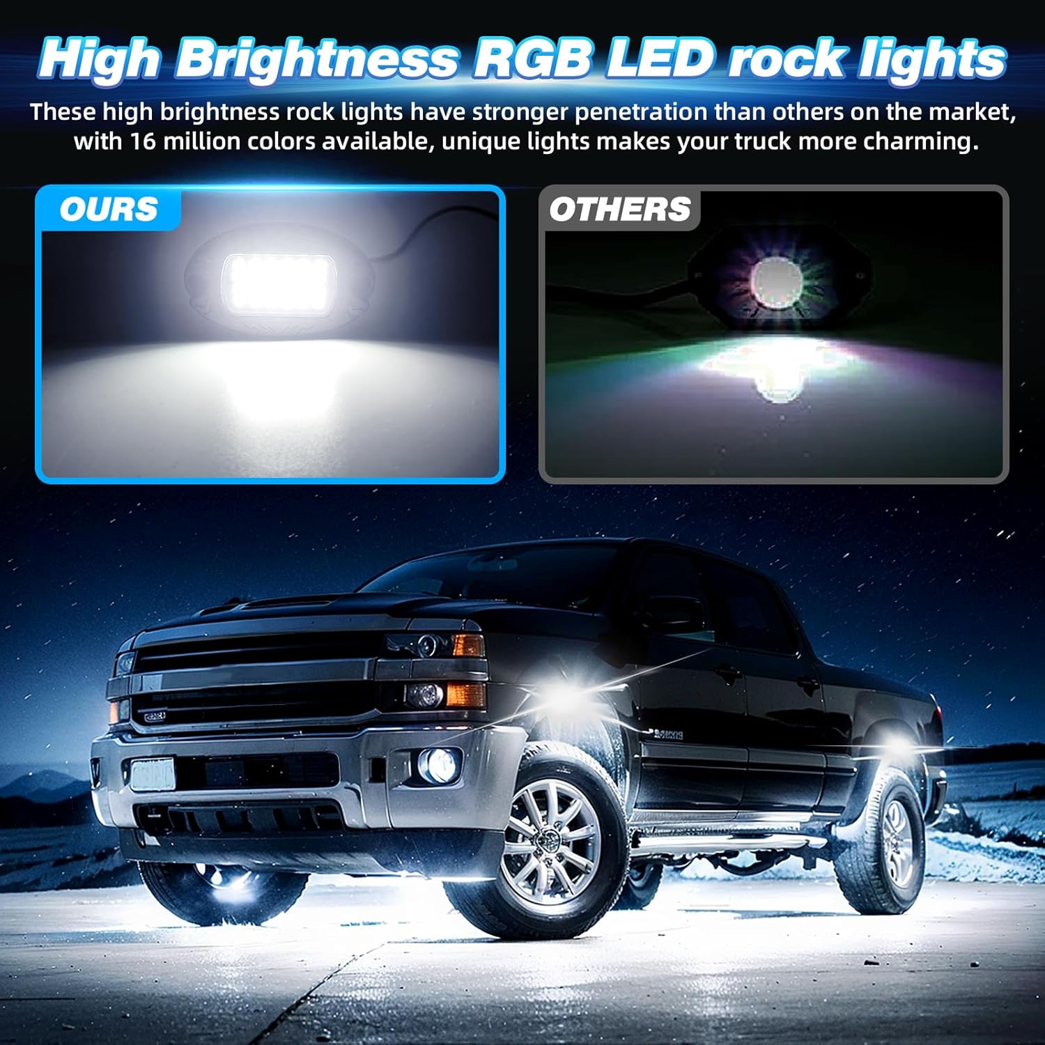 10 cápsulas RGB de aleación LED Rock Lights para carrito de golf, autos, Jeep, UTV, SUV, ATV RZR Whell Well impermeable, a prueba de óxido, a prueba