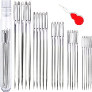 Orrdice 25 agujas de coser de ojos grandes, agujas afiladas de costura, aguja de hilo de bordar de acero inoxidable, agujas de tejer de hilo hechas Orrdice 25 agujas de coser de ojos grandes, agujas afiladas de costura, aguja de hilo de bordar de acero inoxidable, agujas de tejer de hilo hechas