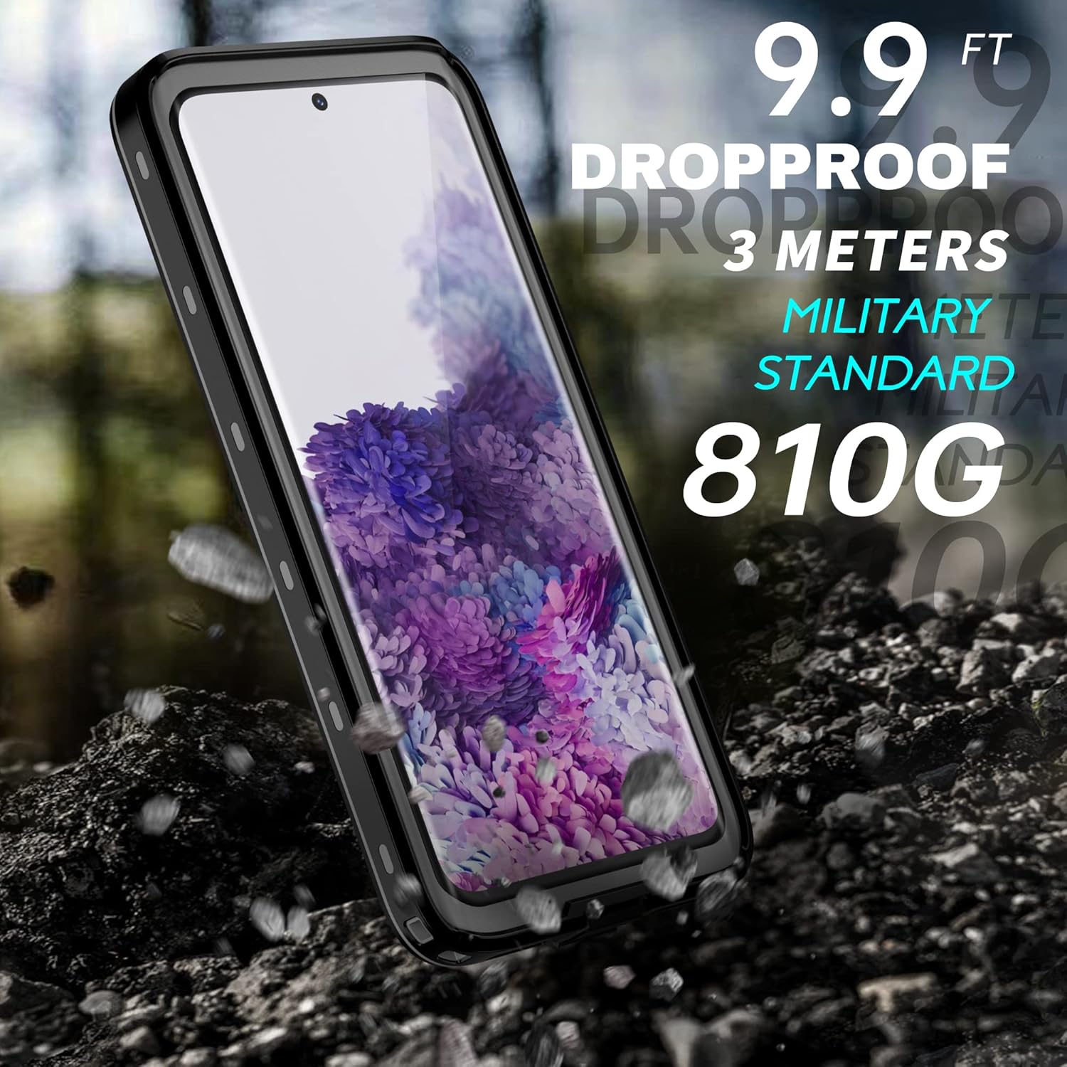 BEASTEK Funda impermeable para Galaxy S20, serie TRE a prueba de golpes, a prueba de polvo, IP68, funda submarina con protector de pantalla