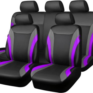 CAR PASS Juego completo de fundas de asiento de automóvil de cuero, impermeables, para automóviles, SUV, sedán, camión, compatible con bolsas de CAR PASS Juego completo de fundas de asiento de automóvil de cuero, impermeables, para automóviles, SUV, sedán, camión, compatible con bolsas de