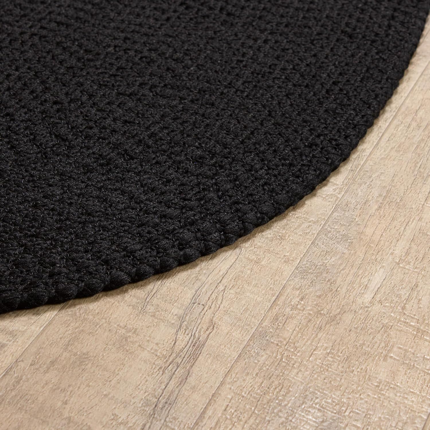 Super Area Rugs Alfombra trenzada negra para fregadero de cocina campestre, alfombra primitiva duradera, ovalada, de 2 x 3 pies
