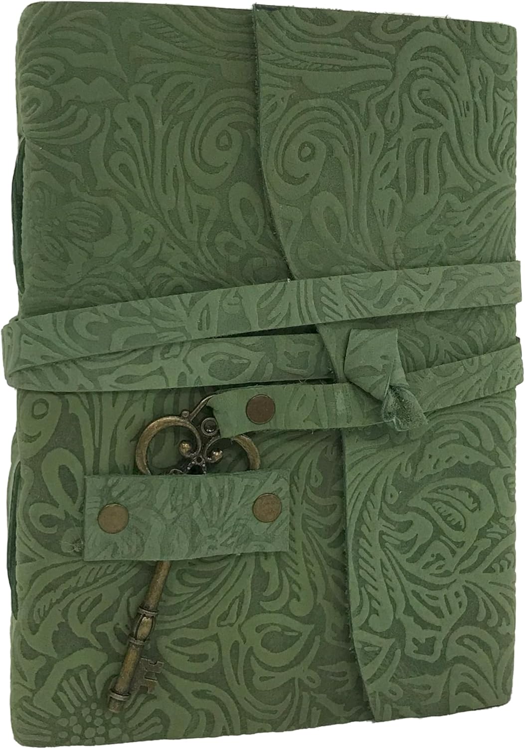 Diario de cuero verde para mujer (5×7)