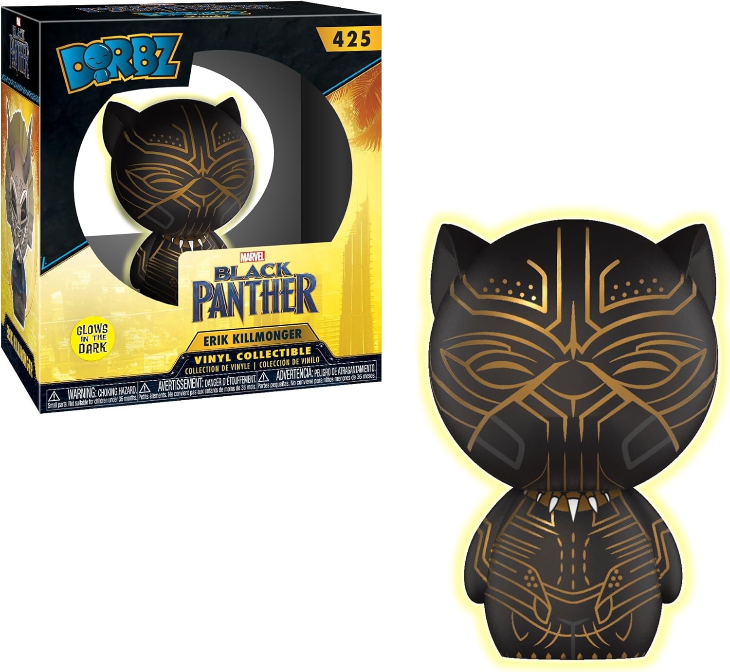 Funko Dorbz Black Panther Movie – Figura coleccionable de Erik Killmonger Yellow Glow
