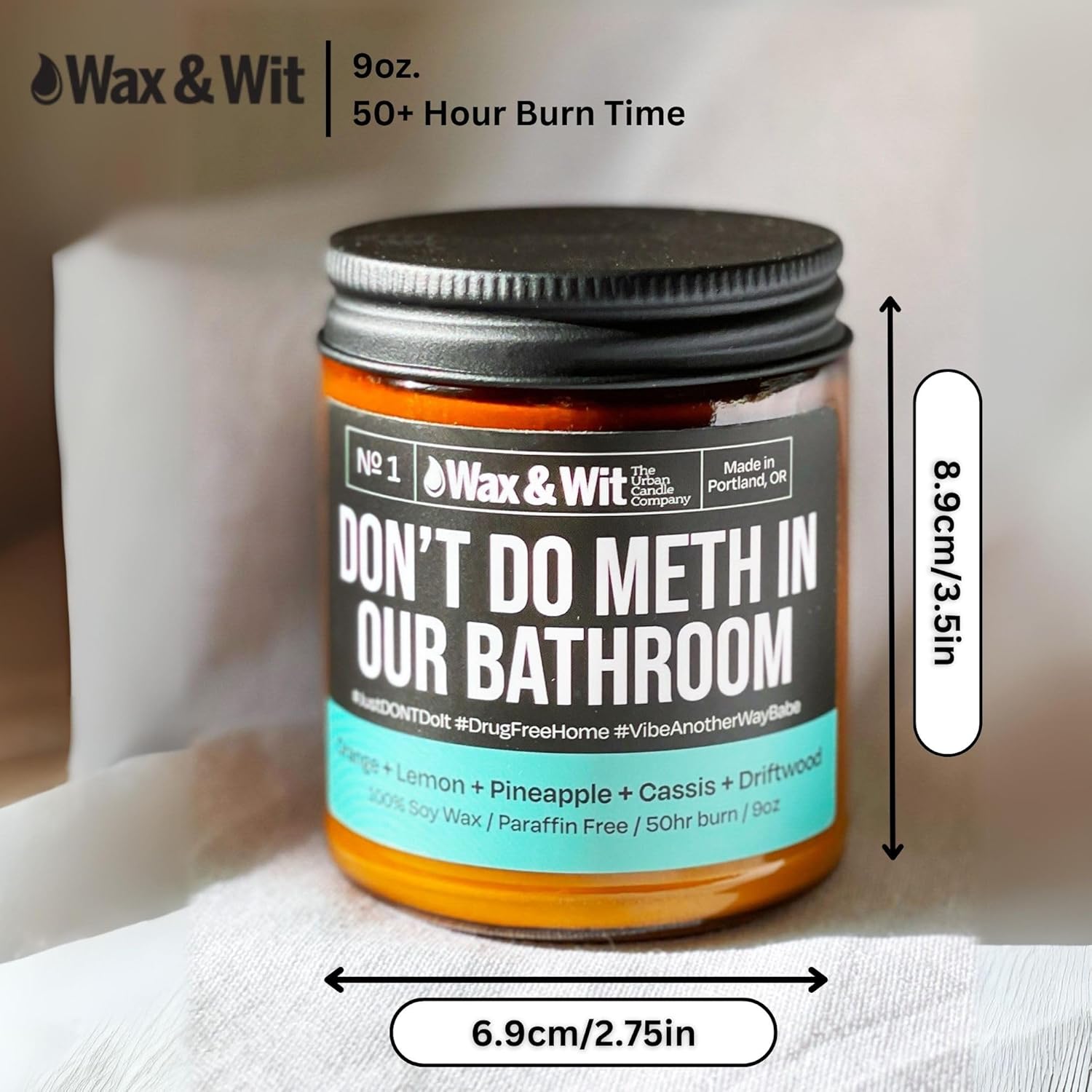 Vela de café, vela de soja Dont Do Meth, regalo de vela de soja para mujeres y hombres, vela humorística de cera de soja, ideal para inauguración de