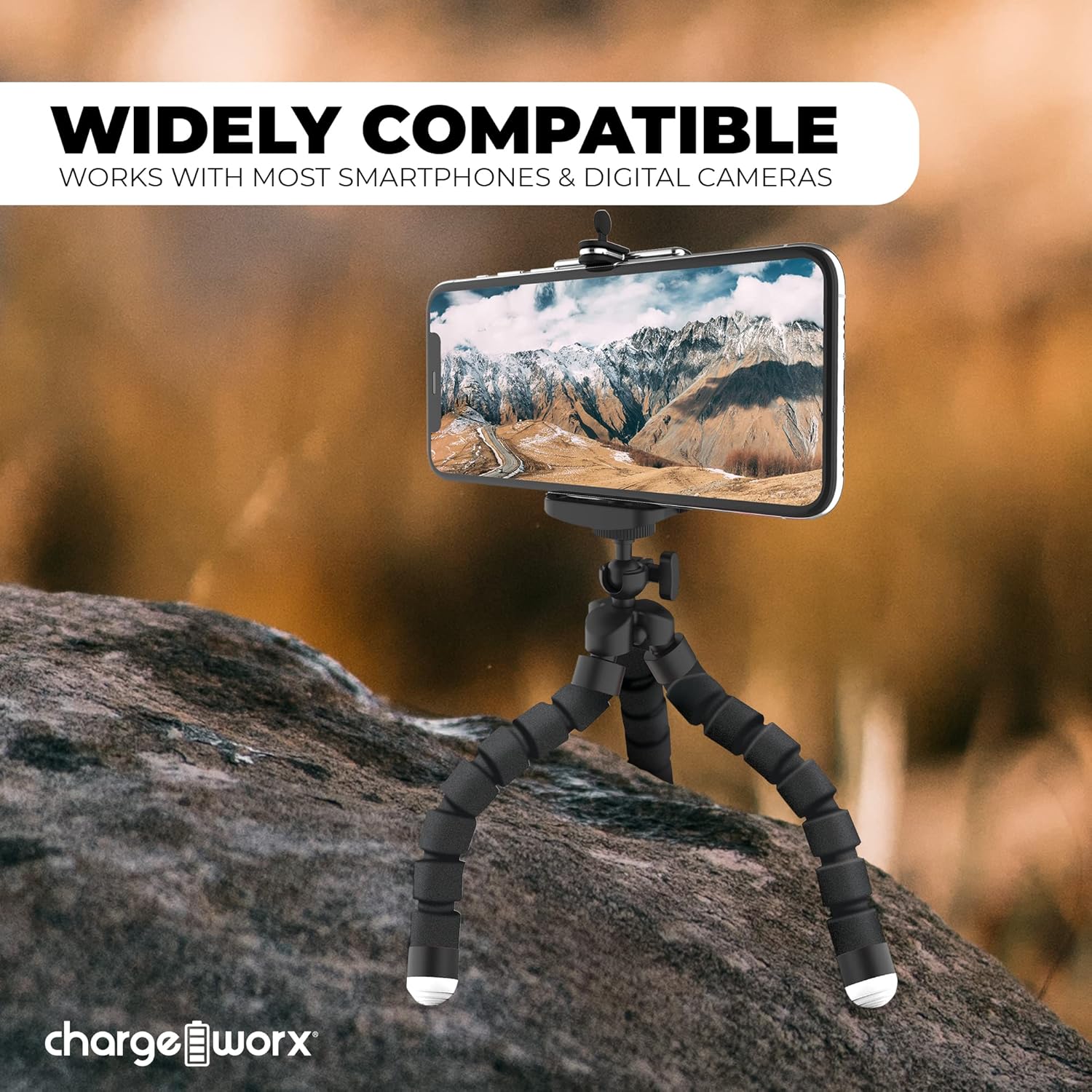 Soporte universal para trípode para teléfono  Soporte de trípode flexible para teléfono  Soporte ajustable  Rotación de 360  Pies antideslizantes,