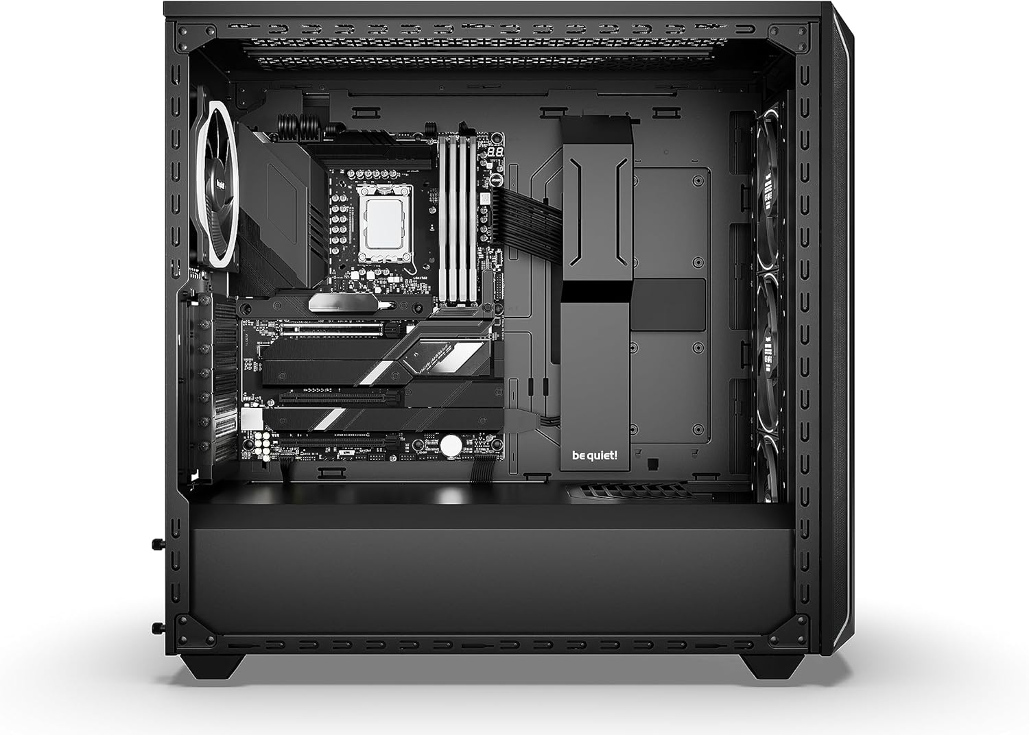 be quiet! Shadow Base 800 FX – ARGB – 4 ventiladores PWM de 5.512 in de alas ligeras – Carcasa para juegos de PC de torre media – Radiadores de