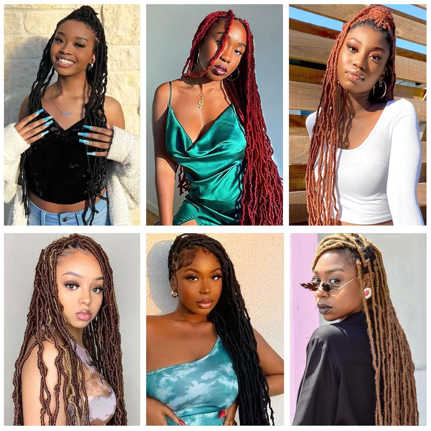 Rastas de cabello sintético de ganchillo, extensiones suaves de 22 pulgadas, 7 paquetes de rastas suaves preenrolladas para mujeres negras,