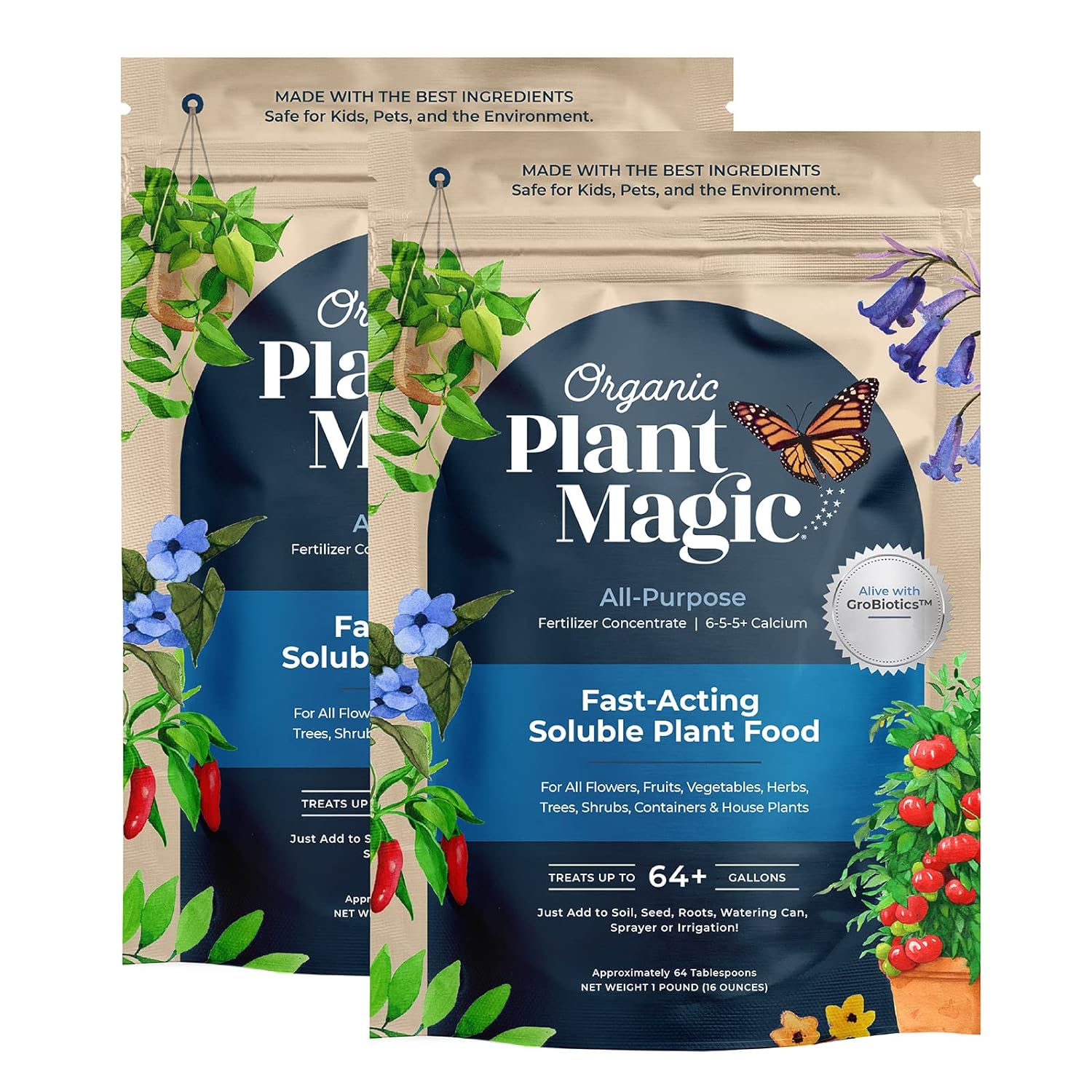 Organic Plant Magic  Té de compost instantáneo -100% Fertilizante OrgánicoFácil de usar