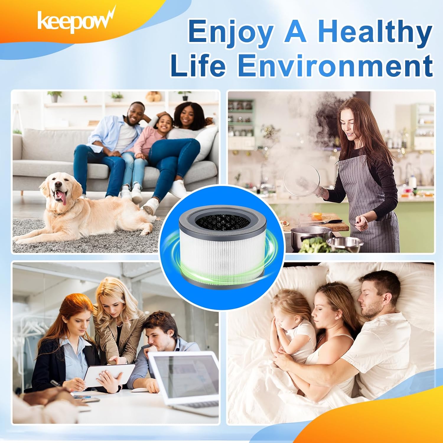 Keepow Vista 200 filtros de repuesto para purificador de aire, paquete de 2 unidades, compatibles con LEVOIT Vista 200, accesorios de repuesto de