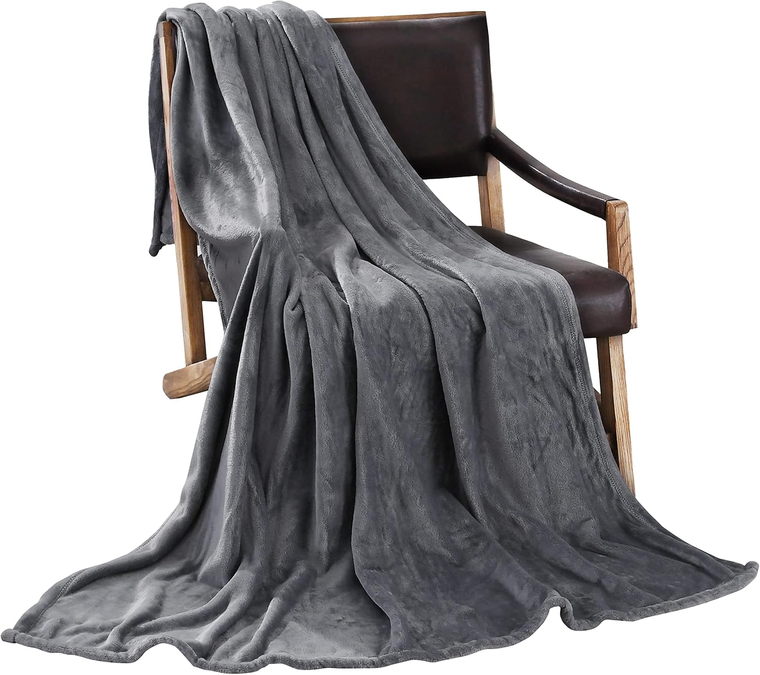 WONTEX Manta gris claro, tamaño individual de 60 x 80 pulgadas, para sofá y cama, manta térmica suave para invierno y todas las estaciones
