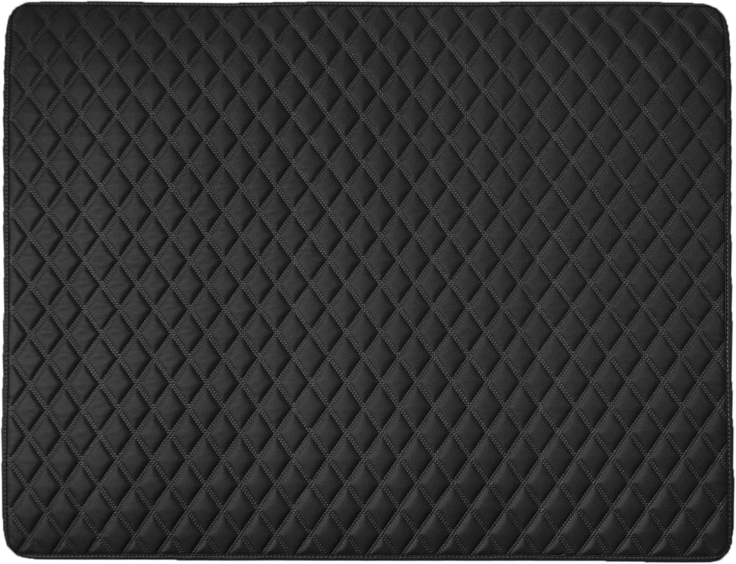 FH Group Deluxe, piel sintética, patrón de diamante, forro de carga de 32 pulgadas, abeto universal para automóviles, camiones y SUV (negro) F16501