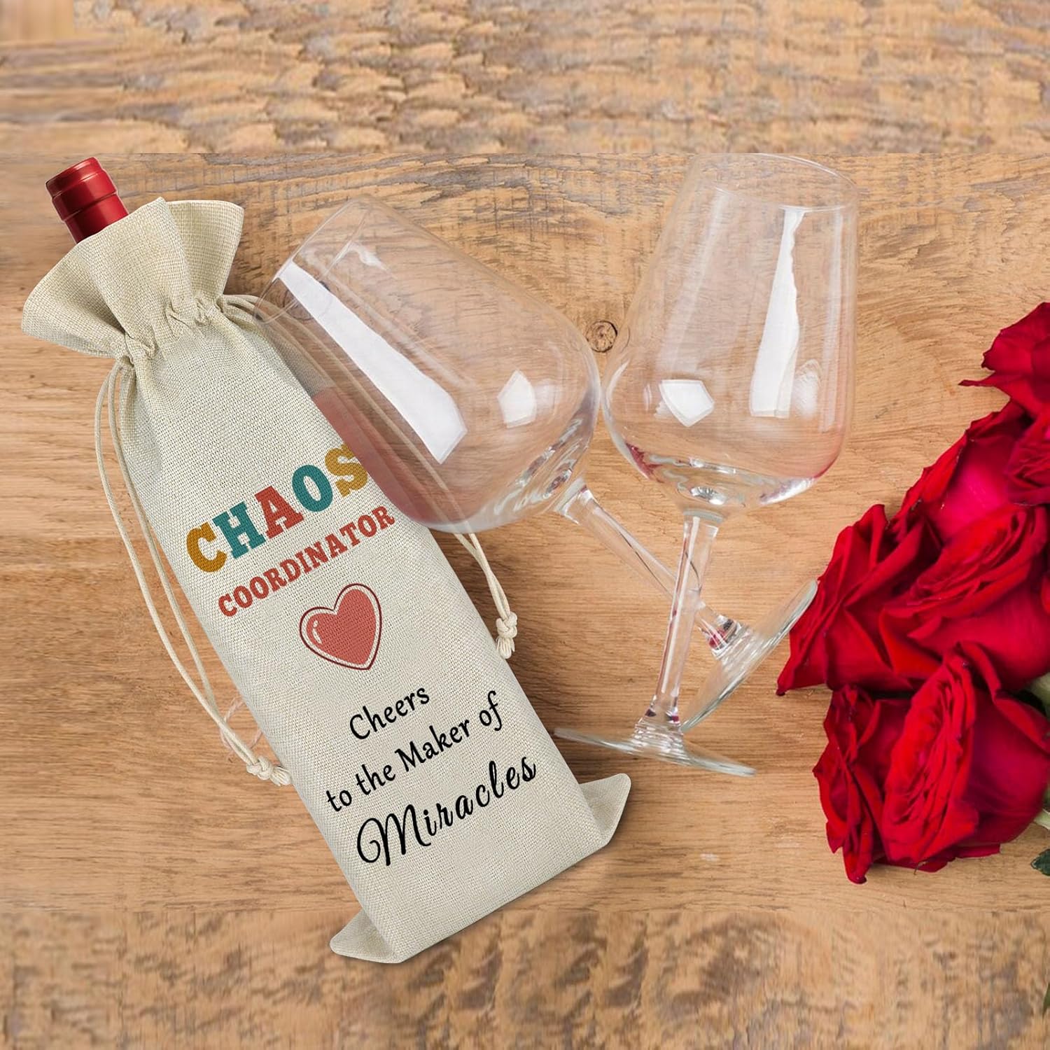 Regalos de oficina, regalo de agradecimiento para compañeros de trabajo, bolsa de vino para coordinador del caos, regalo de agradecimiento para