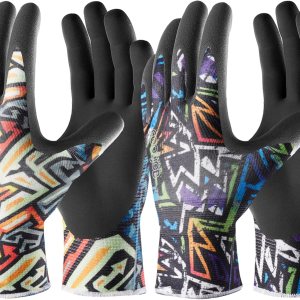 COOLJOB 6 pares de guantes de seguridad de nitrilo para trabajo de jardín, guantes de trabajo para pantalla táctil con agarre para hombres, palma COOLJOB 6 pares de guantes de seguridad de nitrilo para trabajo de jardín, guantes de trabajo para pantalla táctil con agarre para hombres, palma