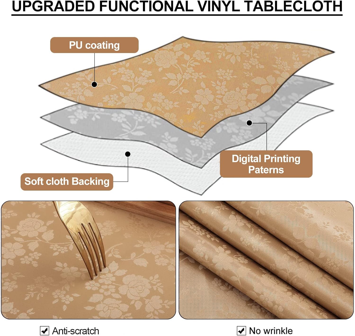 Smiry – Mantel de vinilo resistente al agua, a prueba de manchas, resistente al aceite, mantel para cocina y comedor