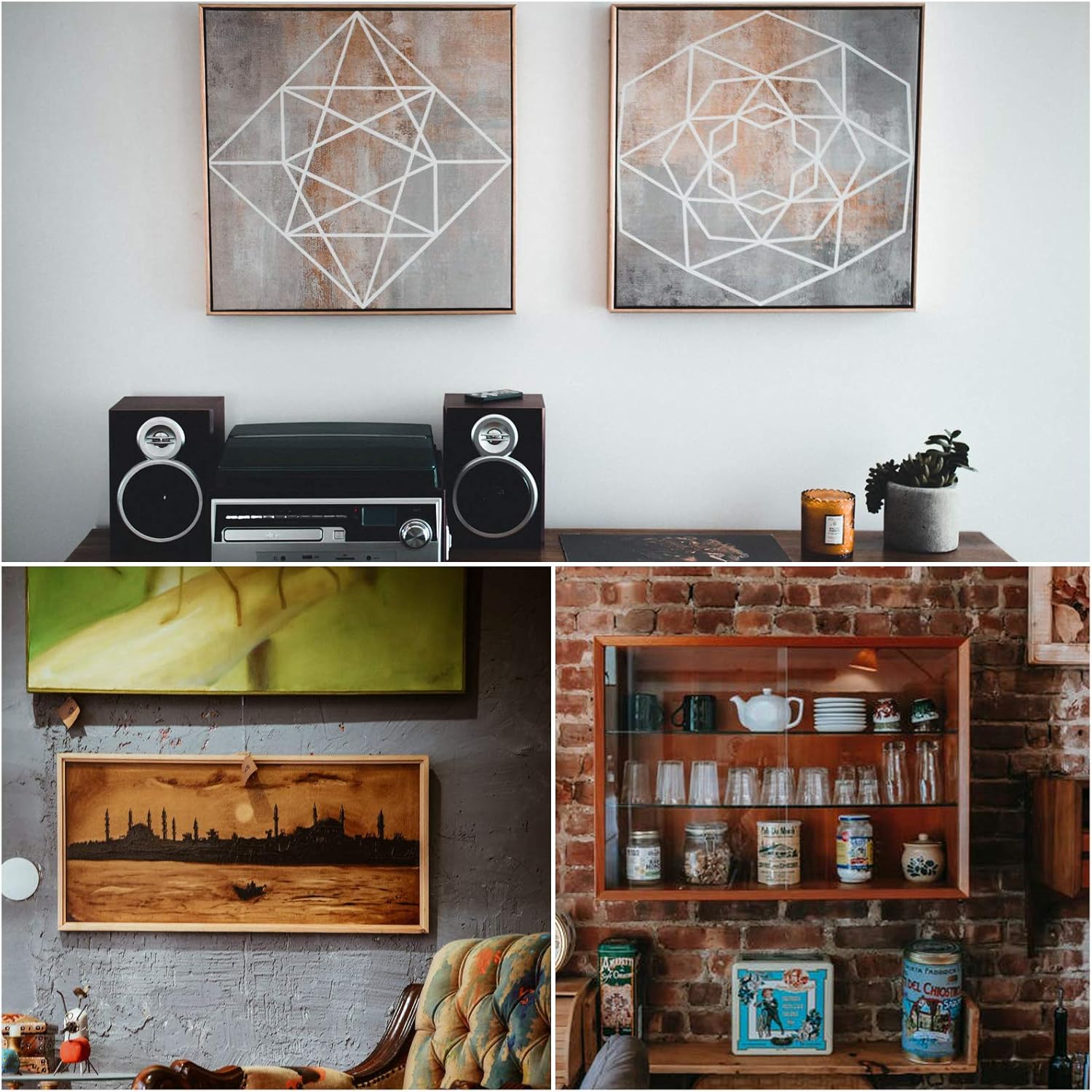 Colgador de fotos para tacos franceses de 4 pulgadas  2 pares  Percha de aluminio Z soporta 50 libras  Kit de accesorios de montaje de pared