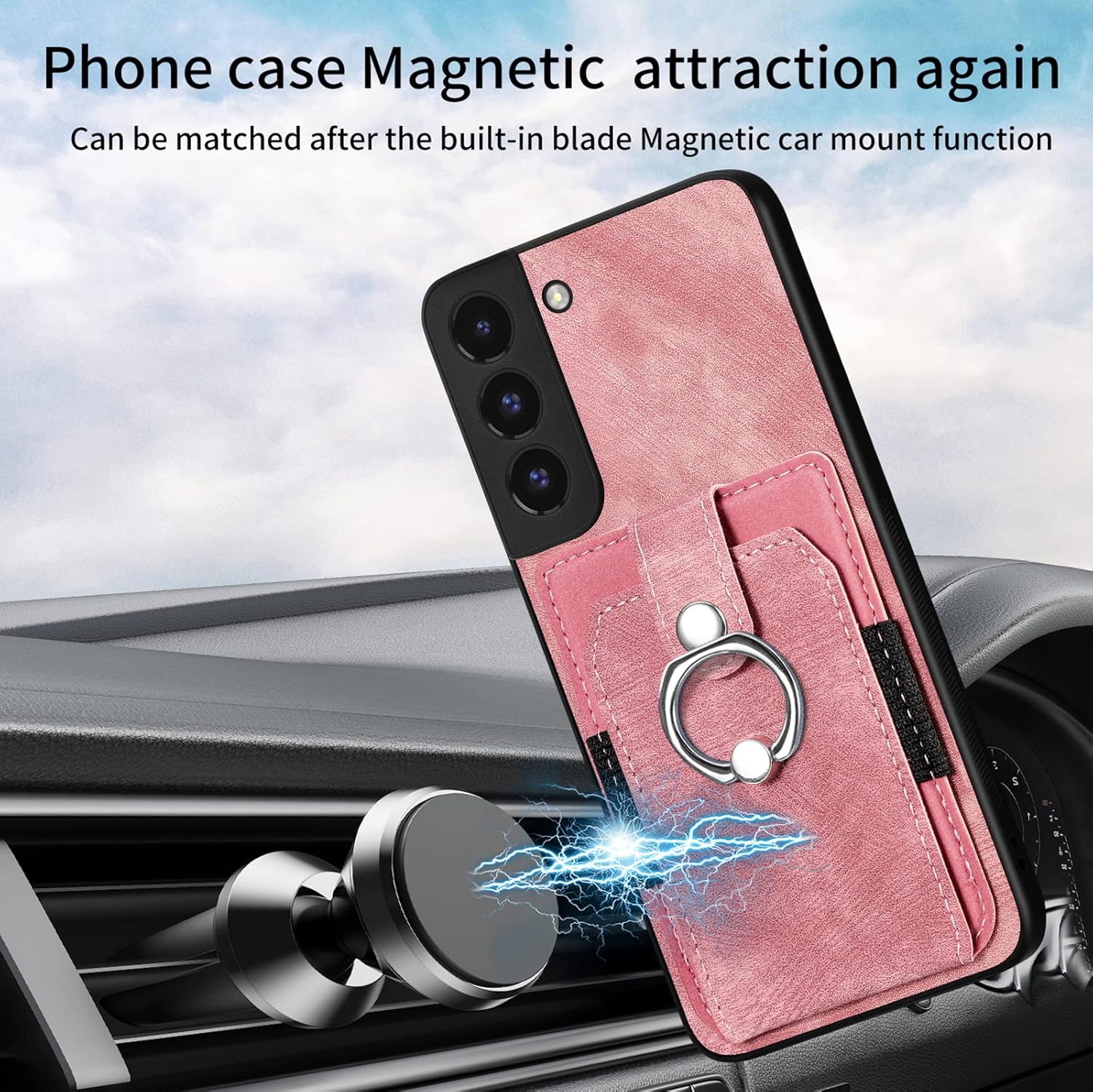 Asuwish Funda de teléfono para Samsung Galaxy S22 Plus S22+ 5G Funda tipo cartera con protector de pantalla de vidrio templado y soporte delgado