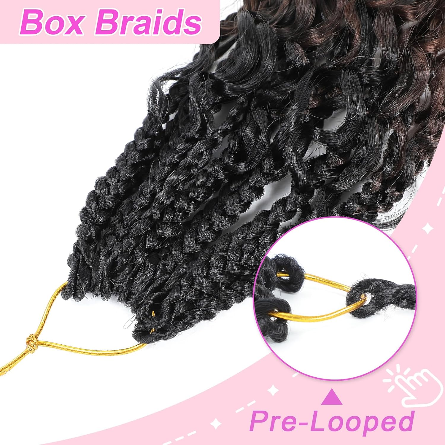 Goddess Box – Trenzas de ganchillo de 12 pulgadas, paquete de 9 paquetes de trenzas bohemias de ganchillo con extremos rizados, trenzas de caja para