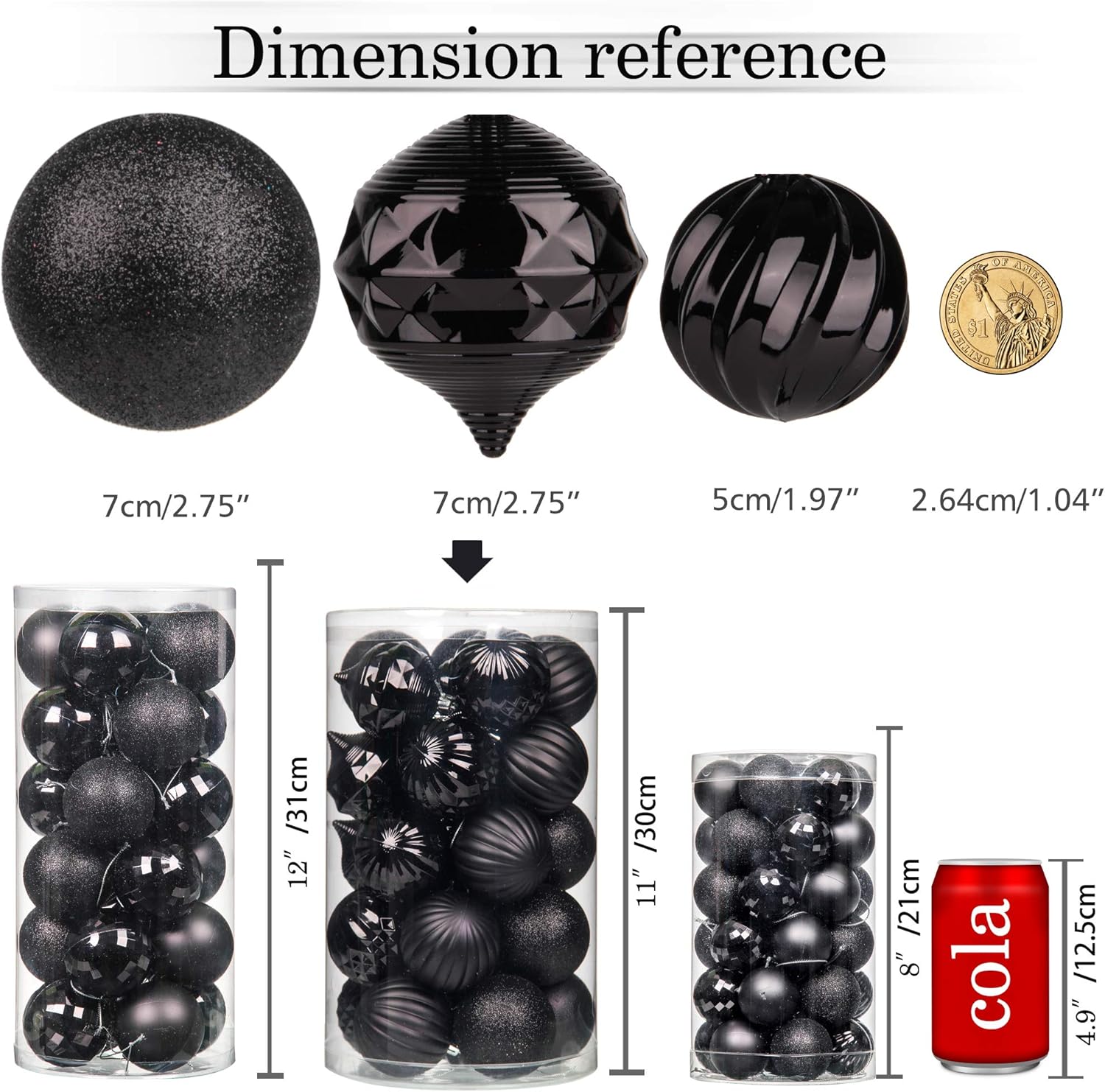 Jusdreen 31 esferas decorativas para árbol de Navidad, inastillables, esferas colgantes para árbol de Navidad, decoración para vacaciones, fiestas,