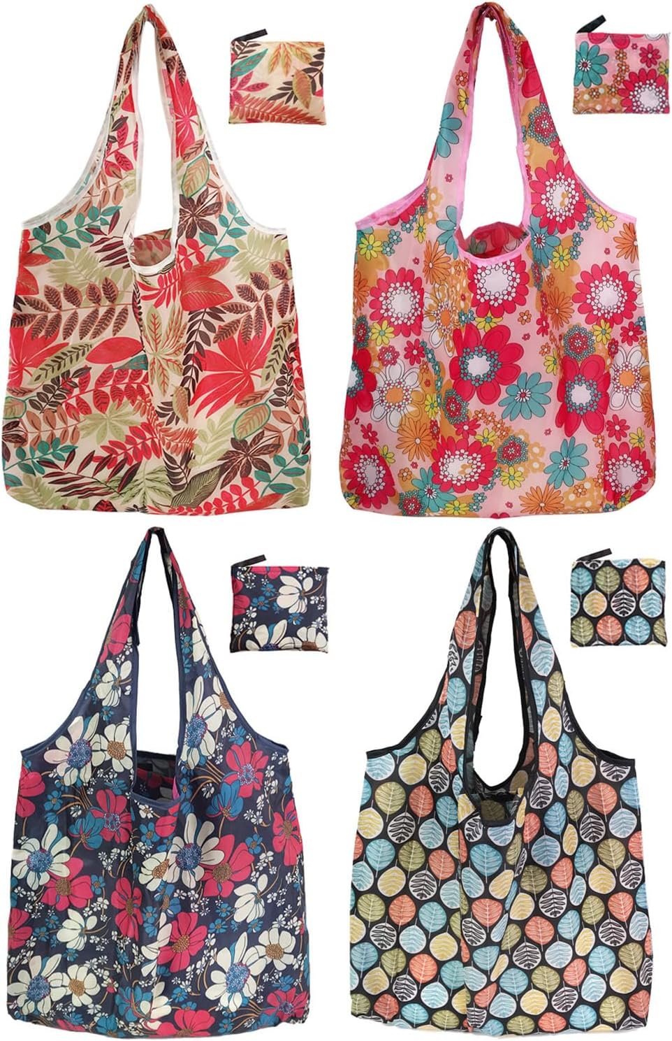Bolsas de comestibles reutilizables, 4  6  Paquete de 12 bolsas de compras plegables lavables de 50 libras, bolsas de compras portátiles, regalos