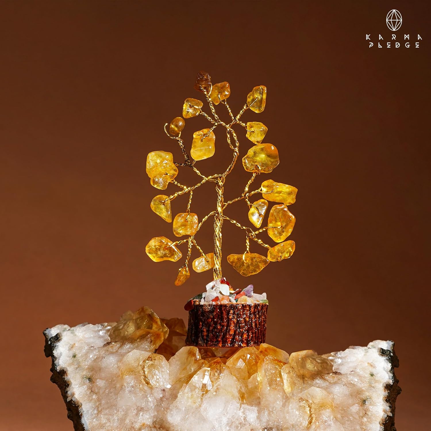 Decoración de escritorio de árbol de cristal, decoración hippie, árbol de la vida, 7 cristales curativos de chakras y piedras para energía positiva,