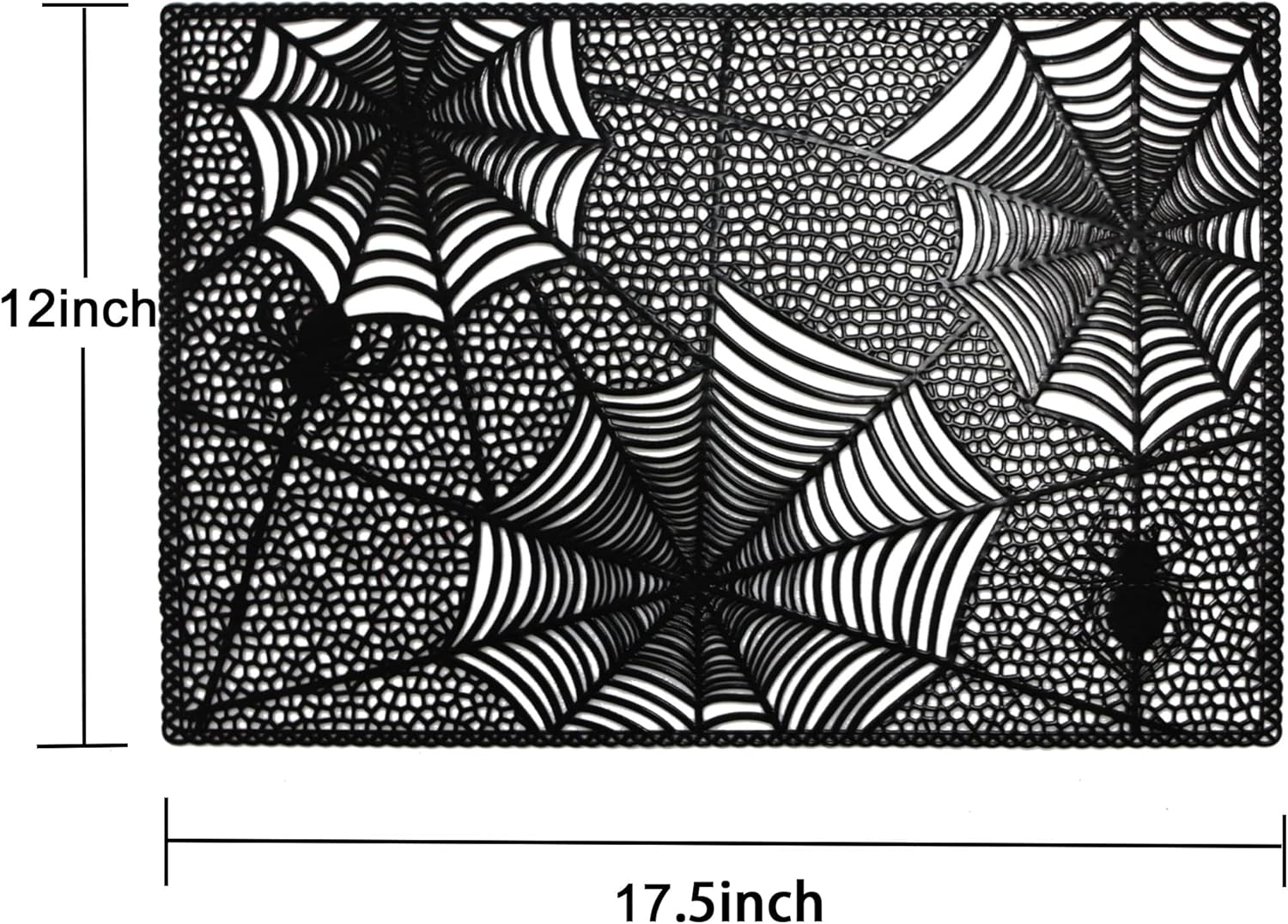 Wintop – Manteles individuales de Halloween de 12 x 17.5 pulgadas para mesa de comedor, vinilo prensado metálico, decoración navideña, juego de 6,