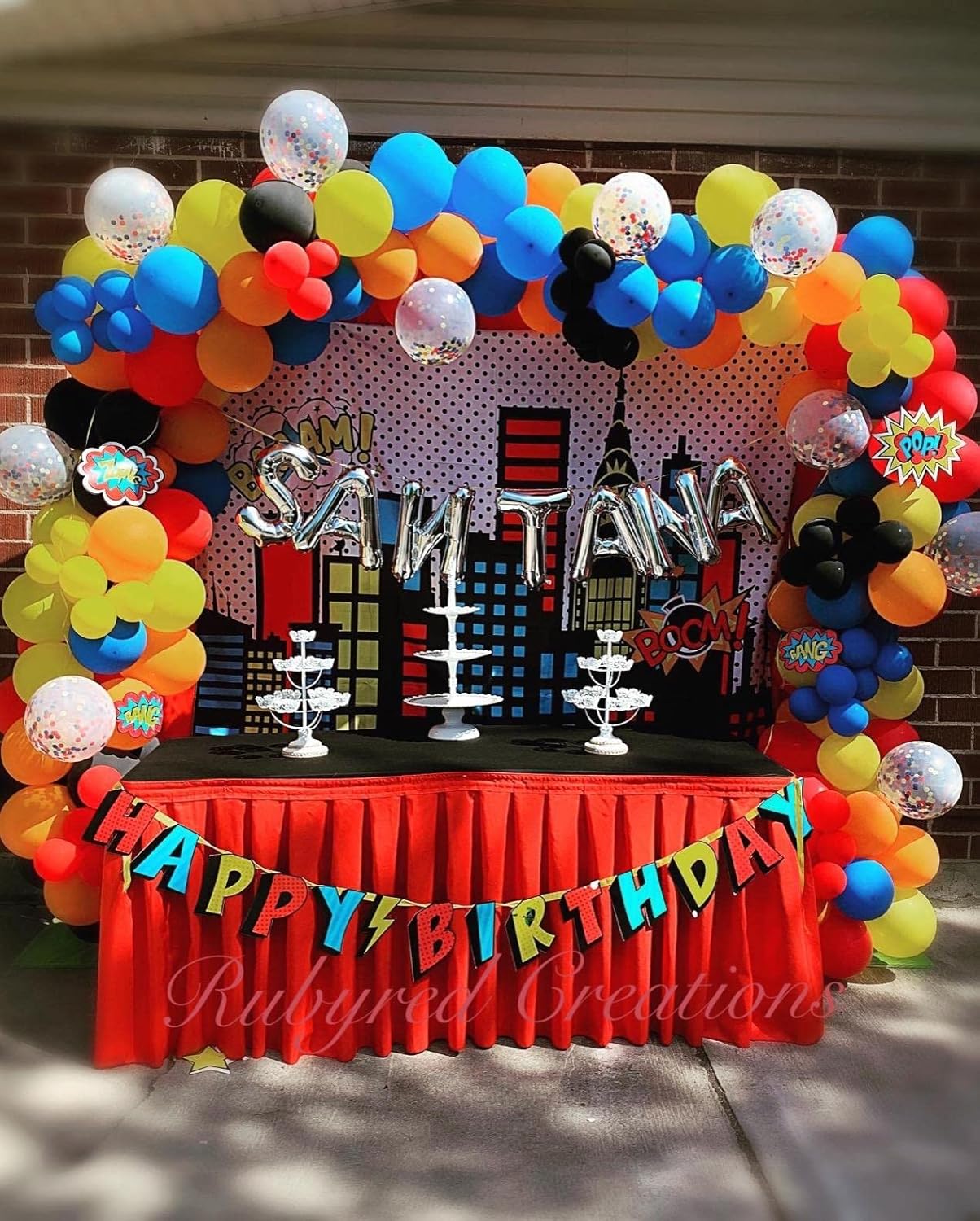 Telón de fondo de superciudad de superhéroe, edificio de ciudad, tema de superhombres, fotografía para niños, recién nacido, baby shower, niño,