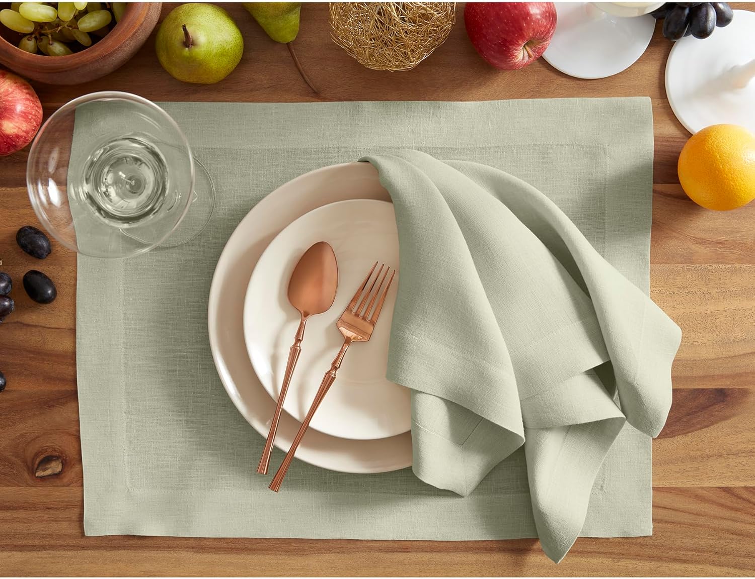 Solino Home Sonoma – Juego de 4 servilletas de lino 100% puro, 20 x 20 pulgadas, servilletas prelavadas Sonoma para primavera, Pascua, hechas a mano