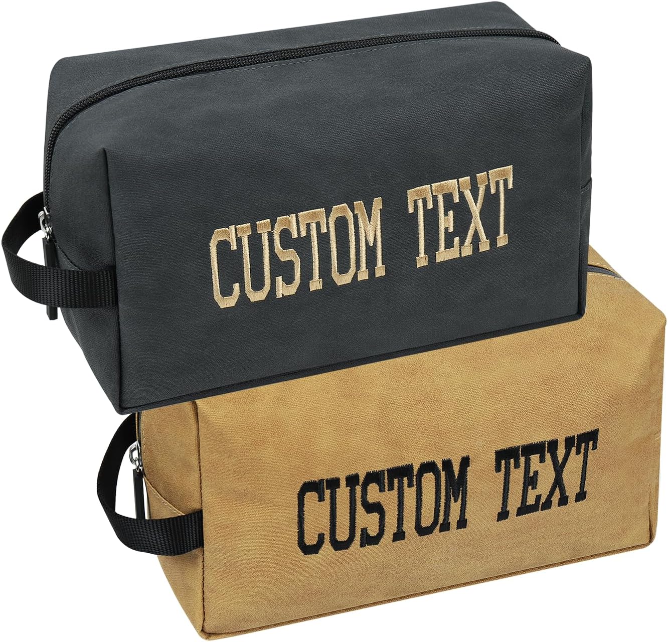 Graceful life Neceser personalizado para hombres, bolsa de afeitar personalizada resistente al agua para accesorios de aseo personal, Negro -,